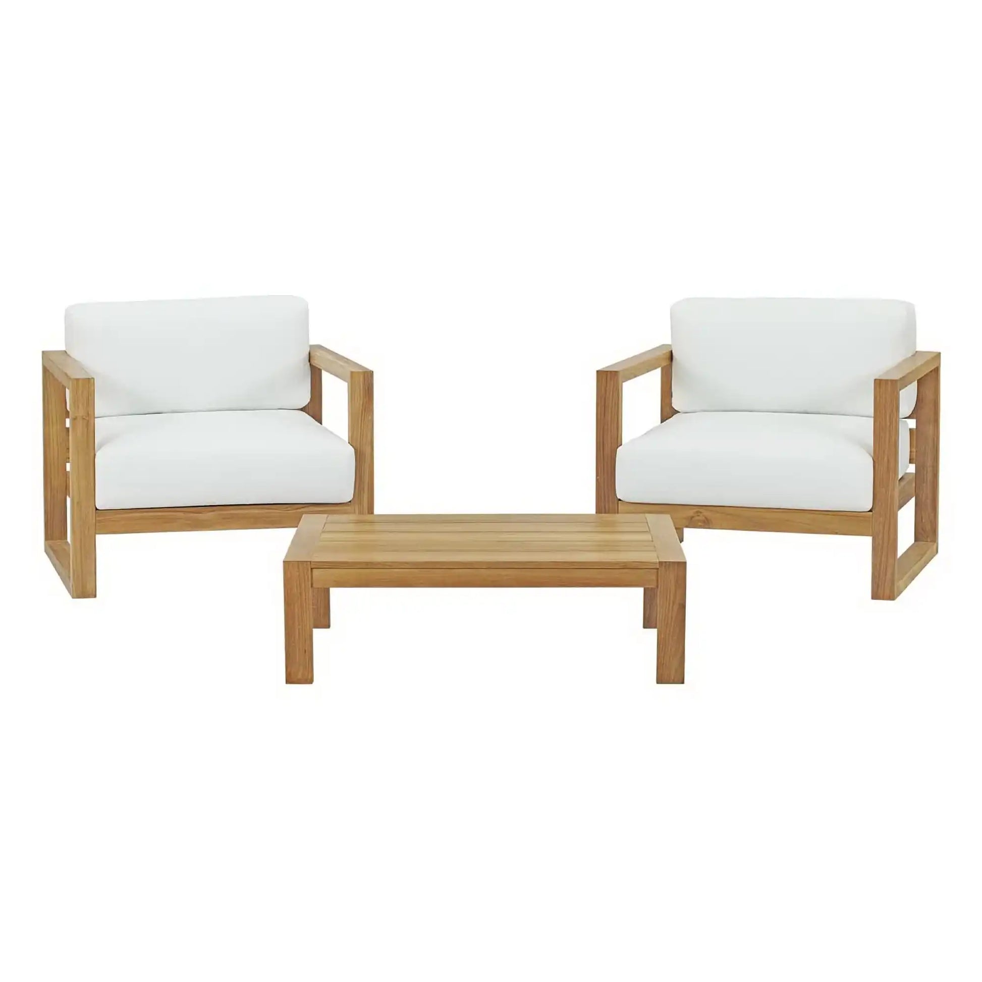 Upland 3 Piece Outdoor Patio Teak Set by Modway - Best Buy Furniture