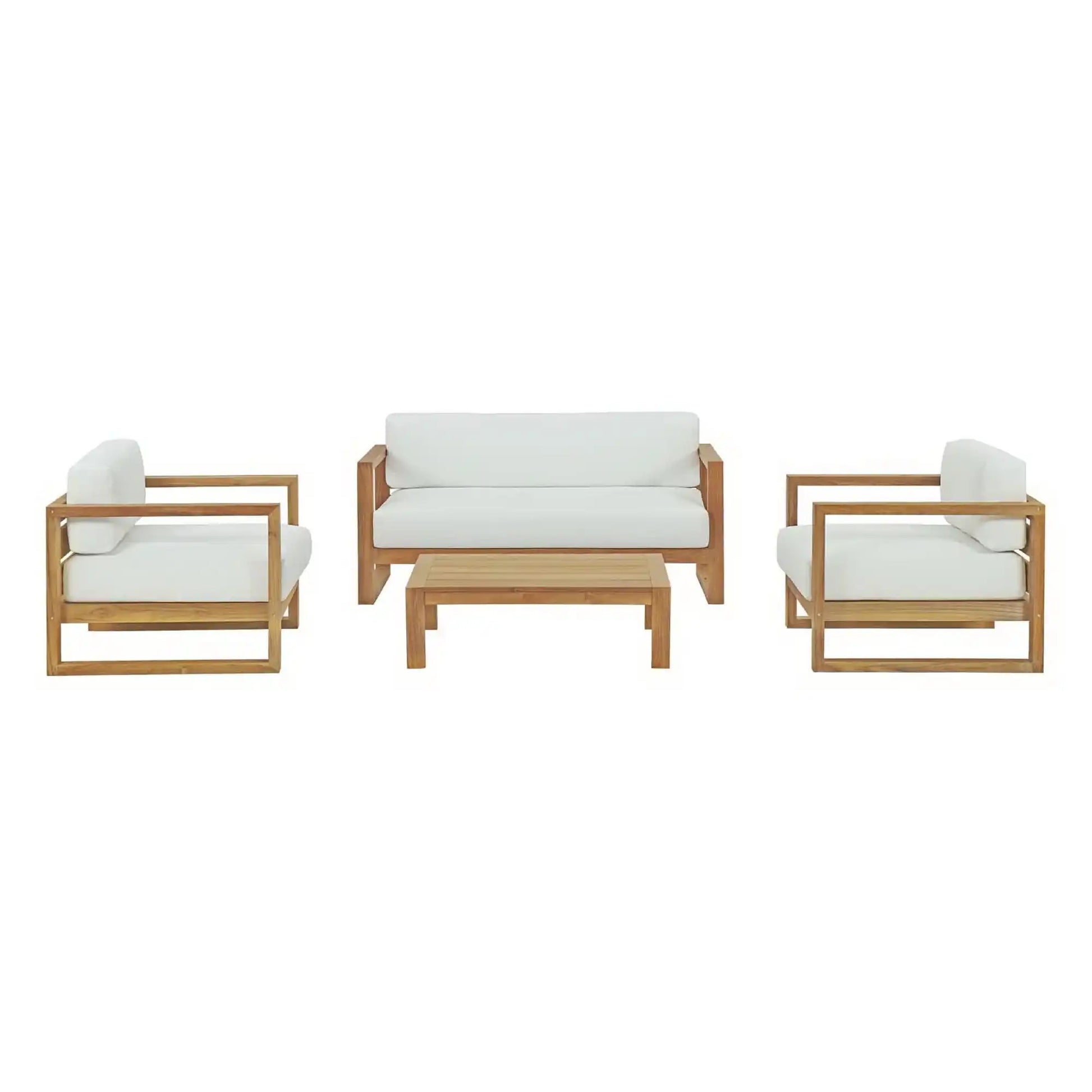 Upland 4 Piece Outdoor Patio Teak Set by Modway - Best Buy Furniture