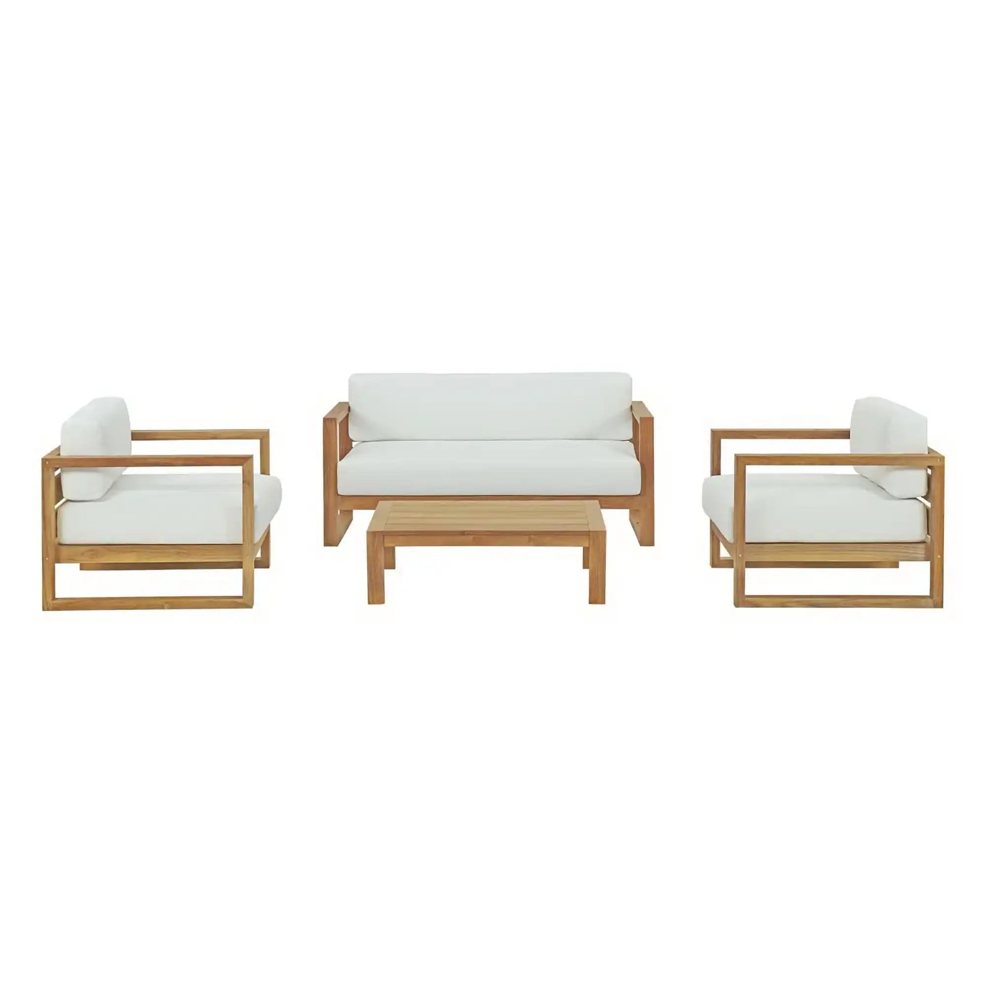 Upland 4 Piece Outdoor Patio Teak Set by Modway - Best Buy Furniture