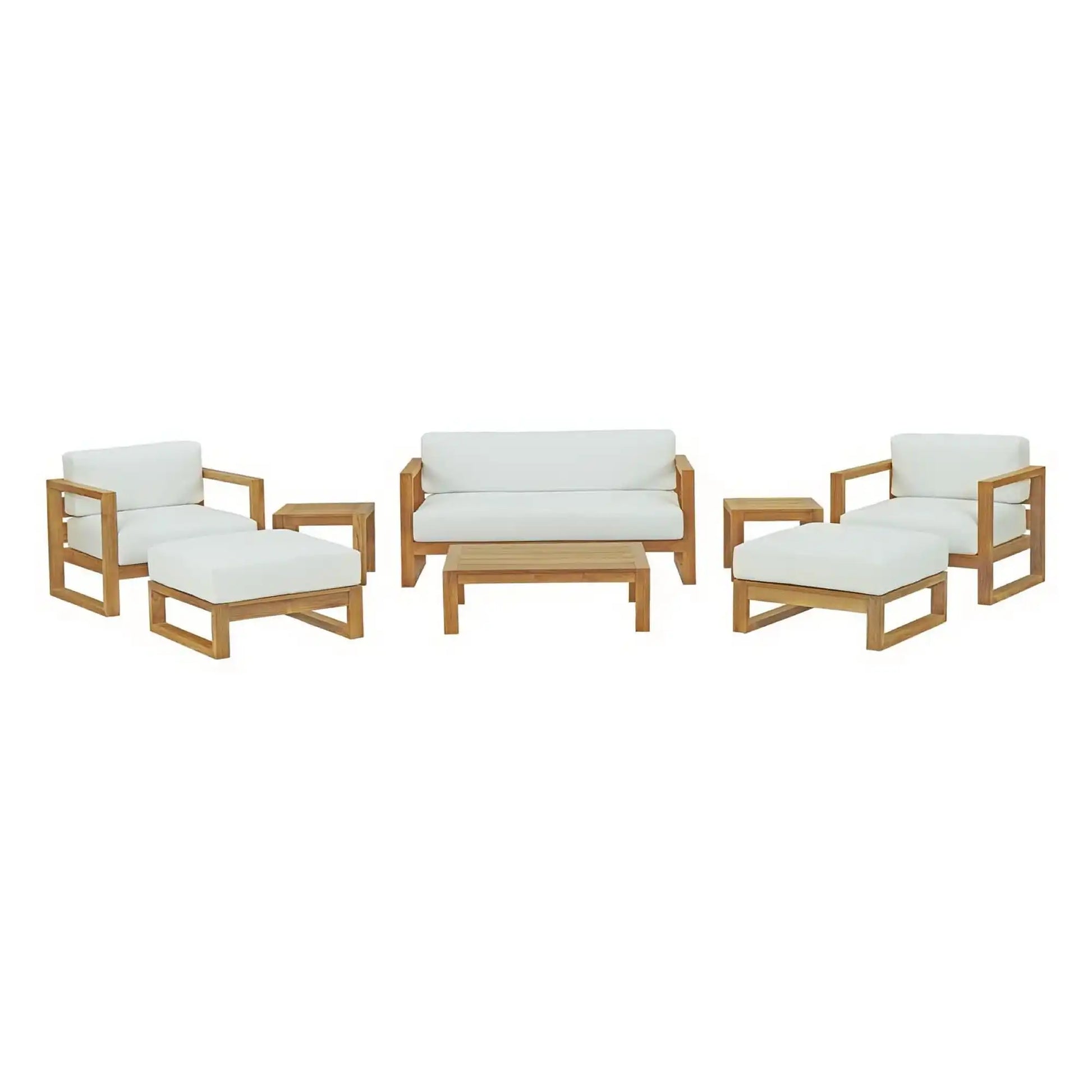 Upland 8 Piece Outdoor Patio Teak Set by Modway - Best Buy Furniture