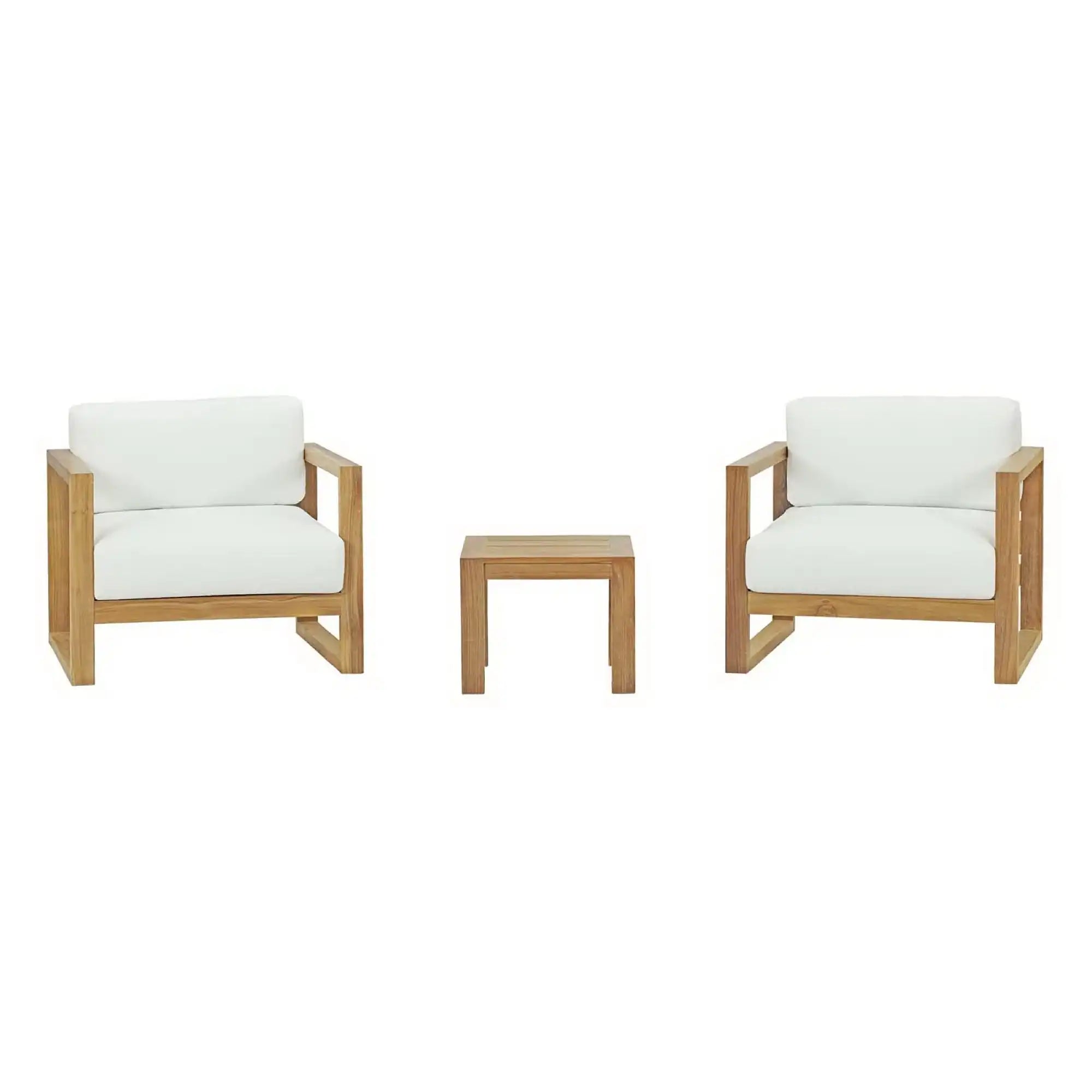 Upland 3 Piece Outdoor Patio Teak Set by Modway - Best Buy Furniture