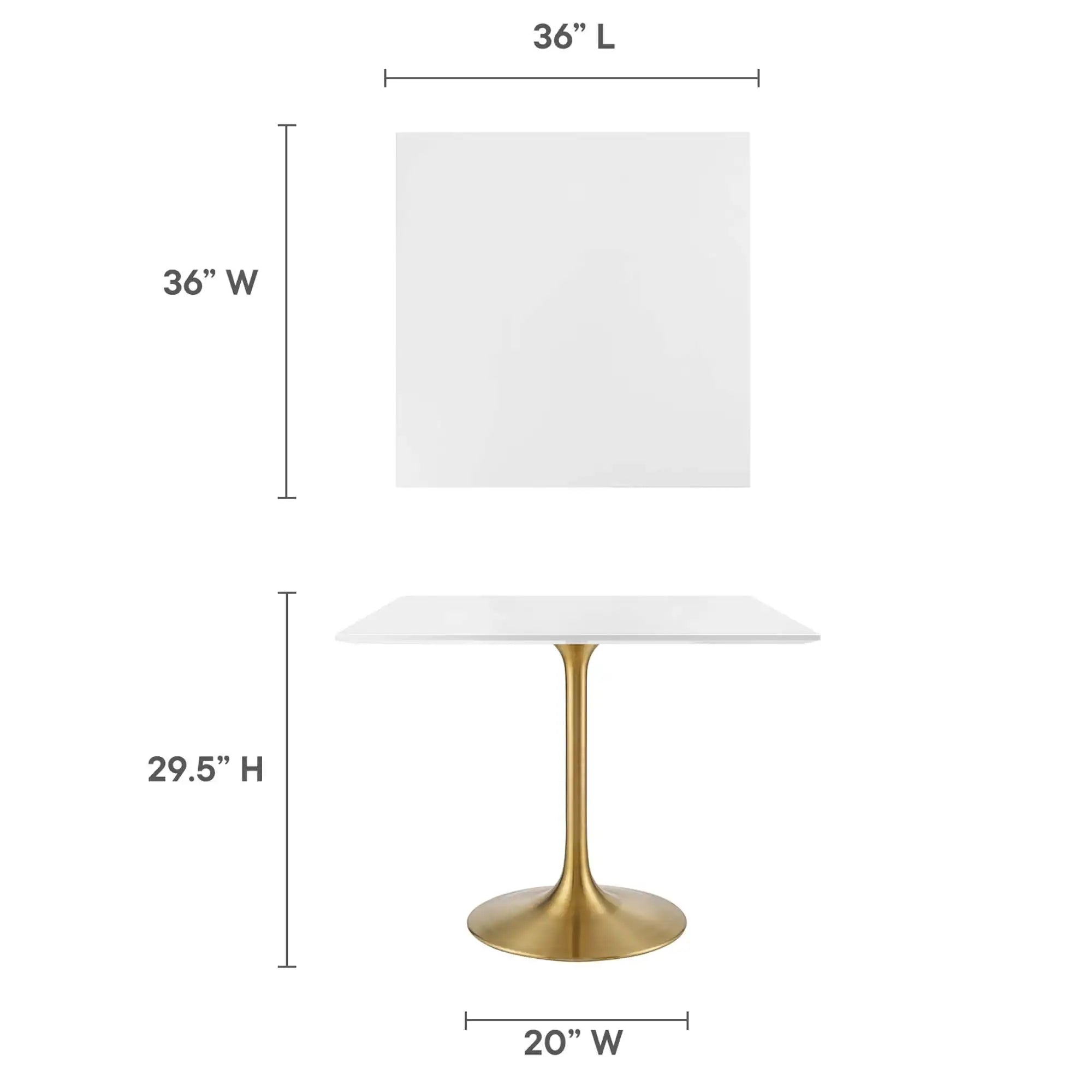 Lippa 36" Square Wood Dining Table by Modway - Best Buy Furniture