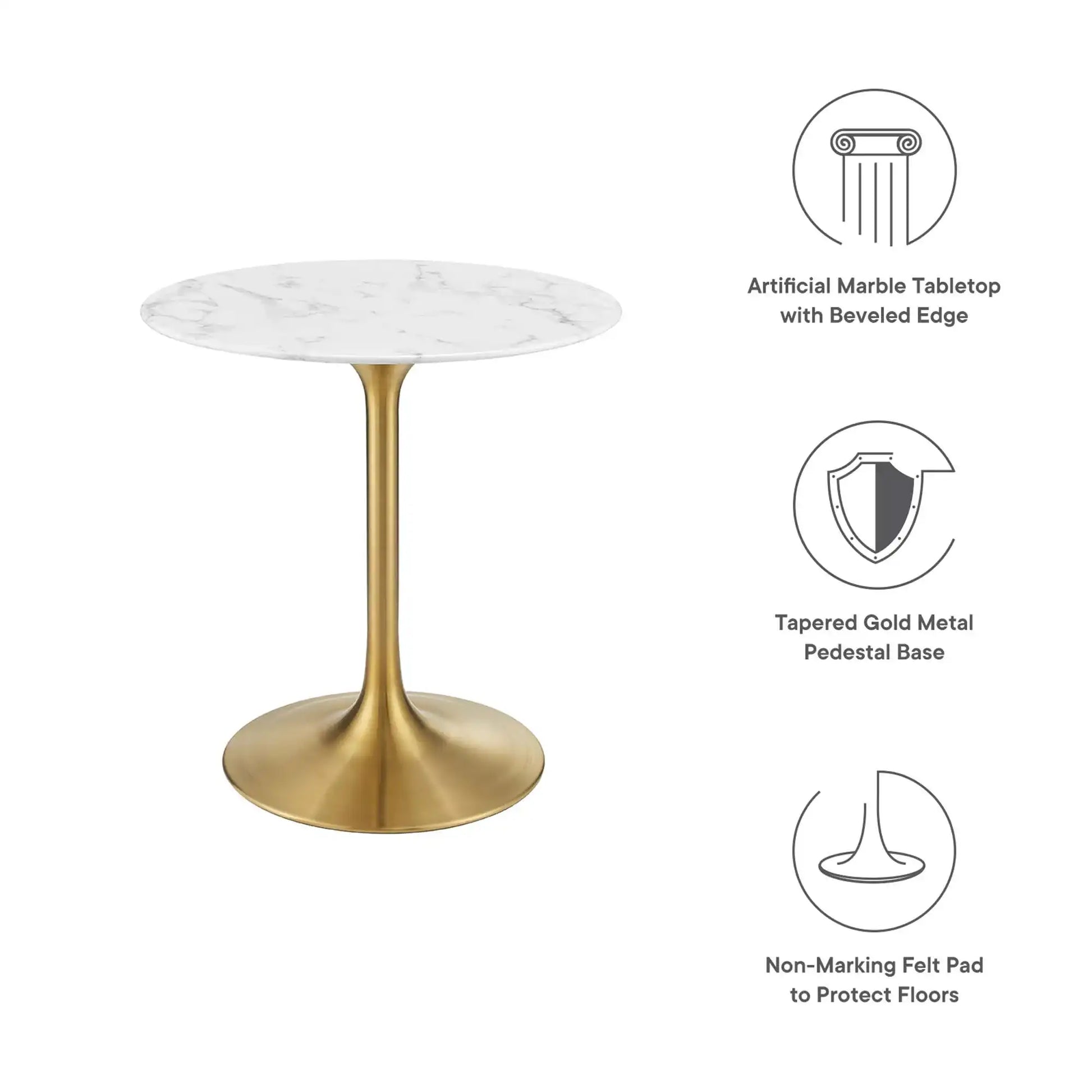 Lippa 28" Round Faux Marble Dining Table by Modway - Best Buy Furniture