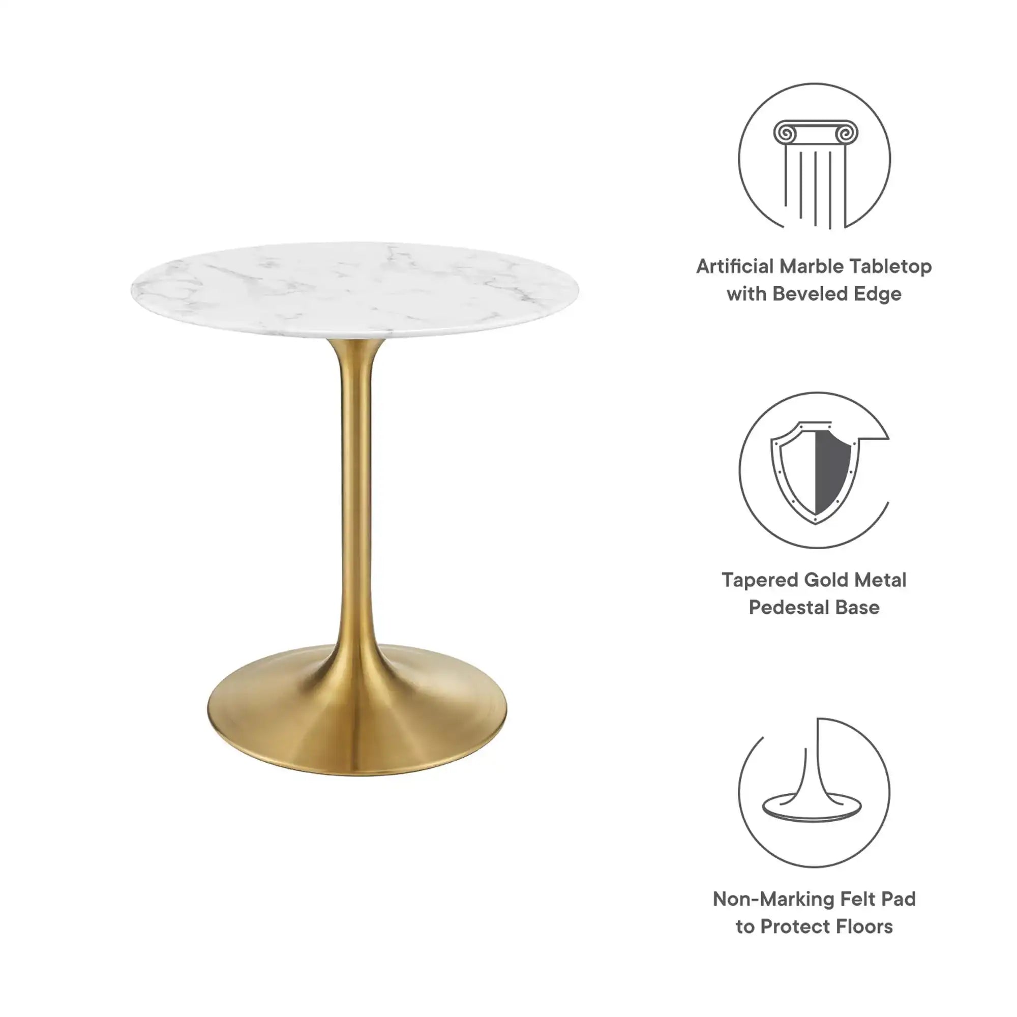 Lippa 28" Round Faux Marble Dining Table by Modway - Best Buy Furniture