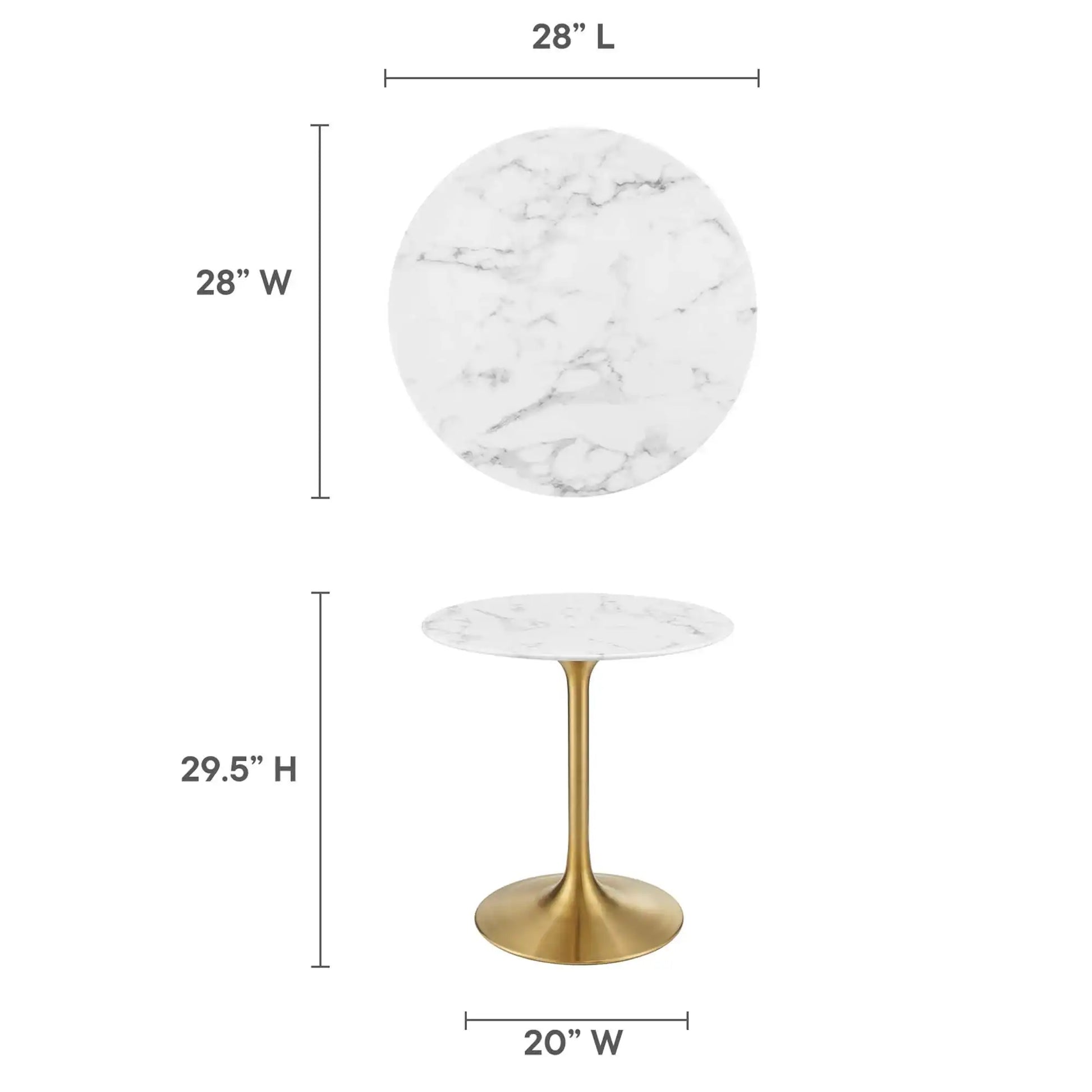 Lippa 28" Round Faux Marble Dining Table by Modway - Best Buy Furniture