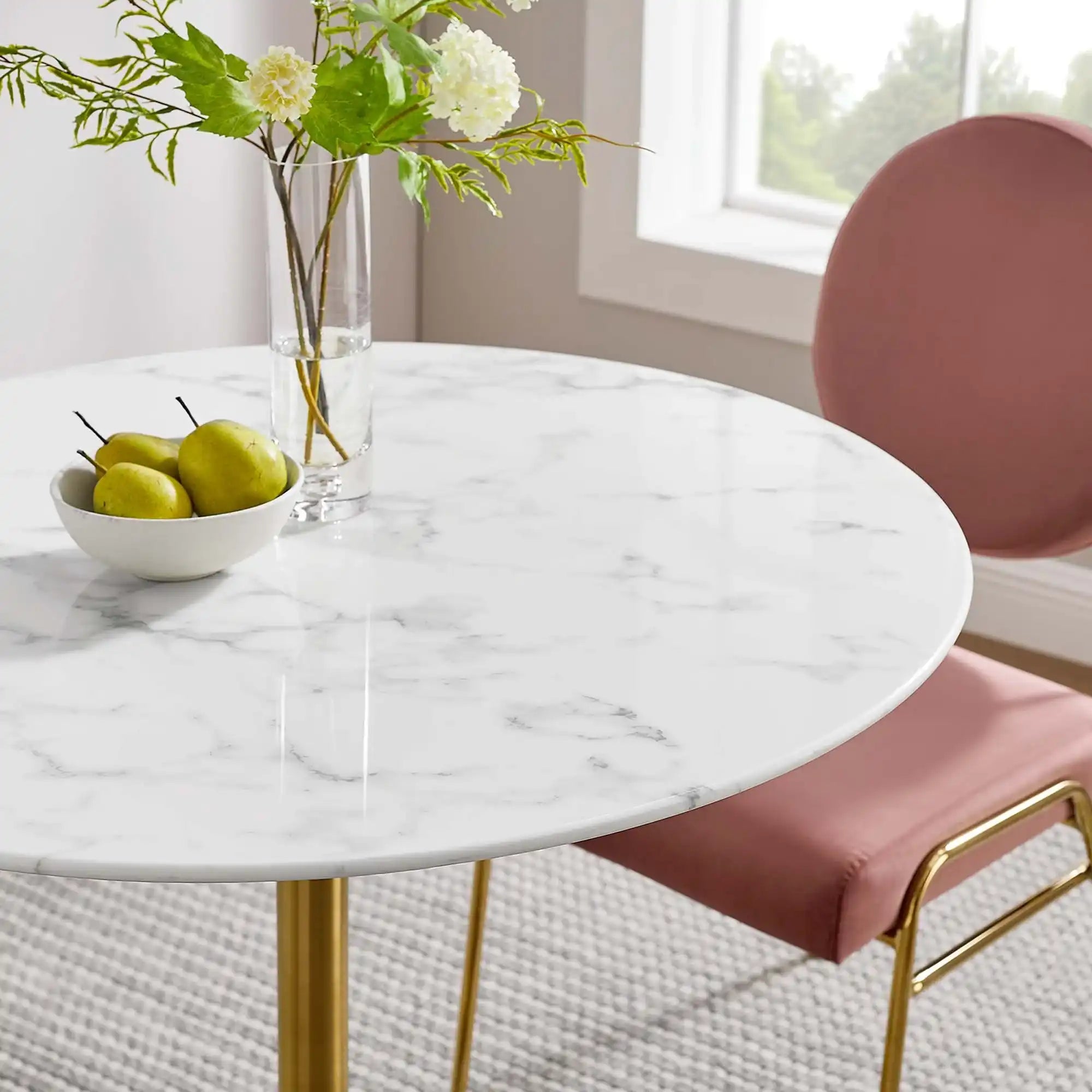 Lippa 36" Round Faux Marble Dining Table by Modway - Best Buy Furniture