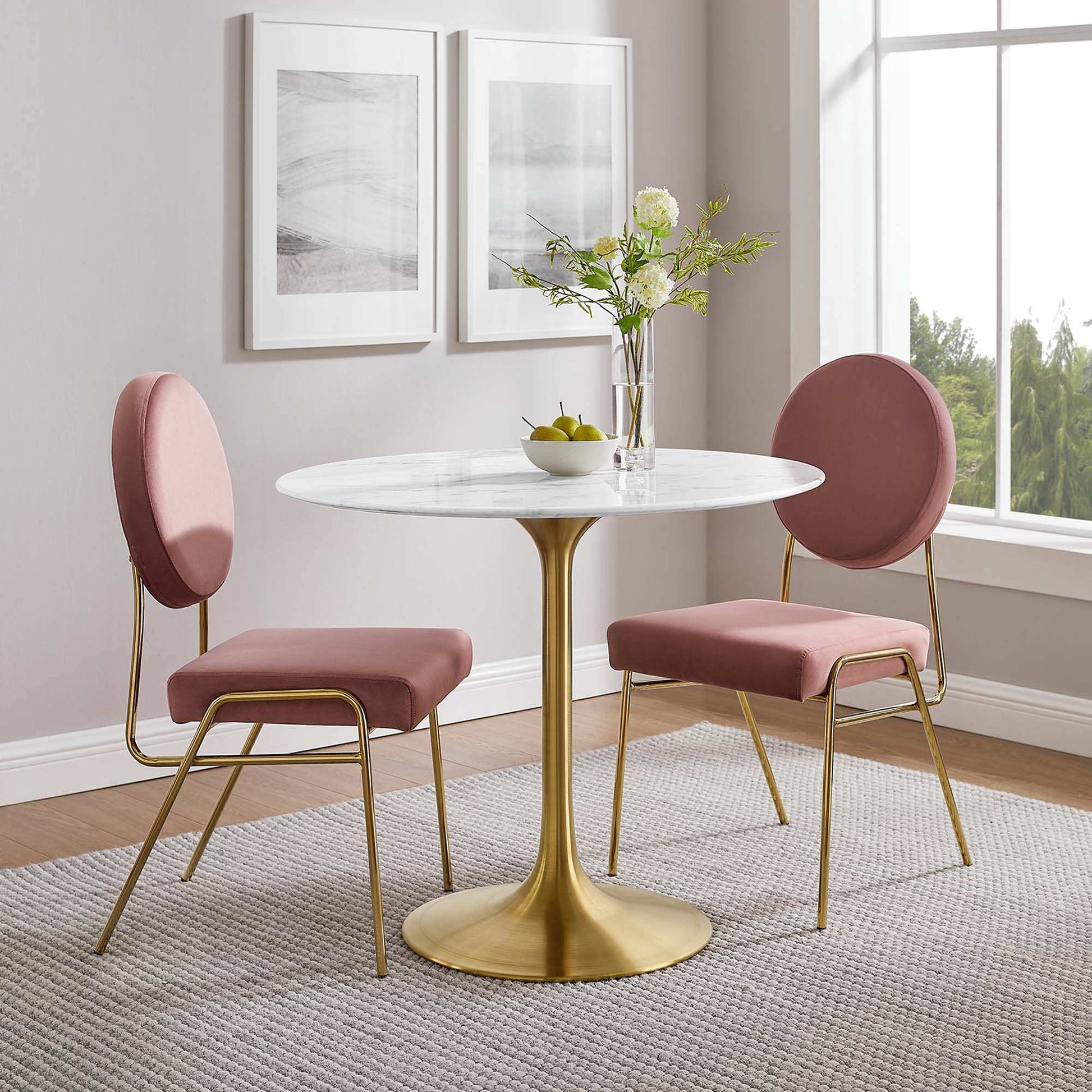 Lippa 36" Round Faux Marble Dining Table by Modway - Best Buy Furniture