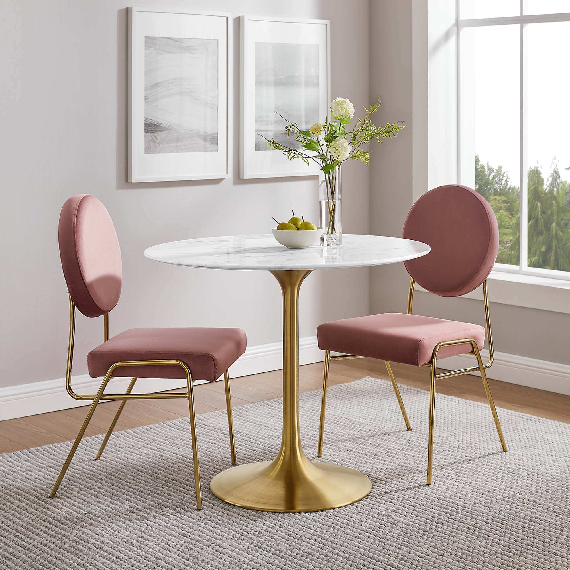 Lippa 36" Round Faux Marble Dining Table by Modway - Best Buy Furniture