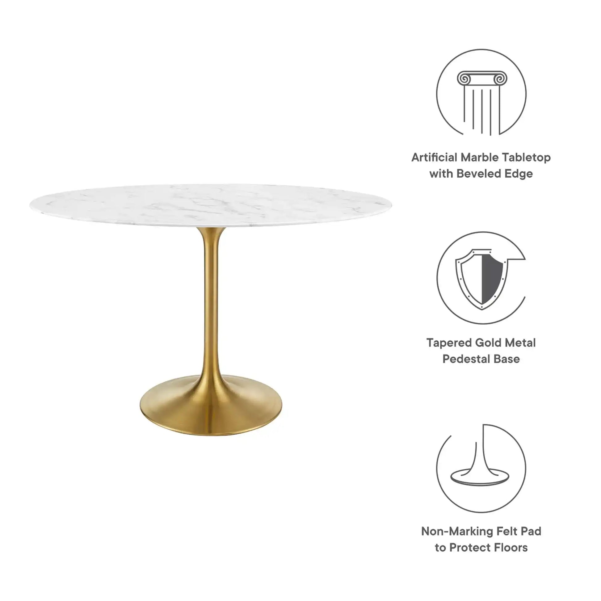 Lippa 48" Oval Faux Marble Dining Table by Modway - Best Buy Furniture