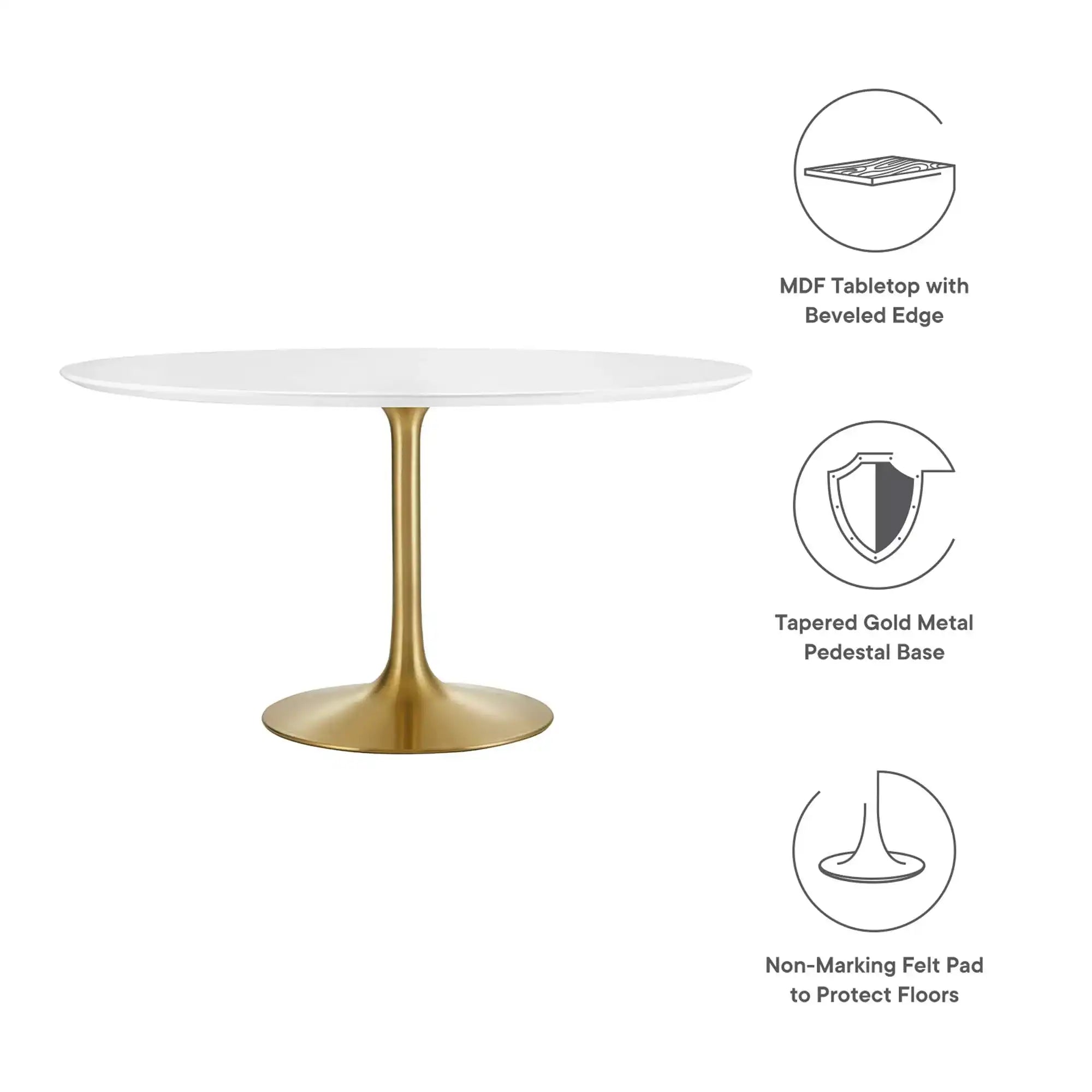 Lippa 54" Round Wood Dining Table by Modway - Best Buy Furniture