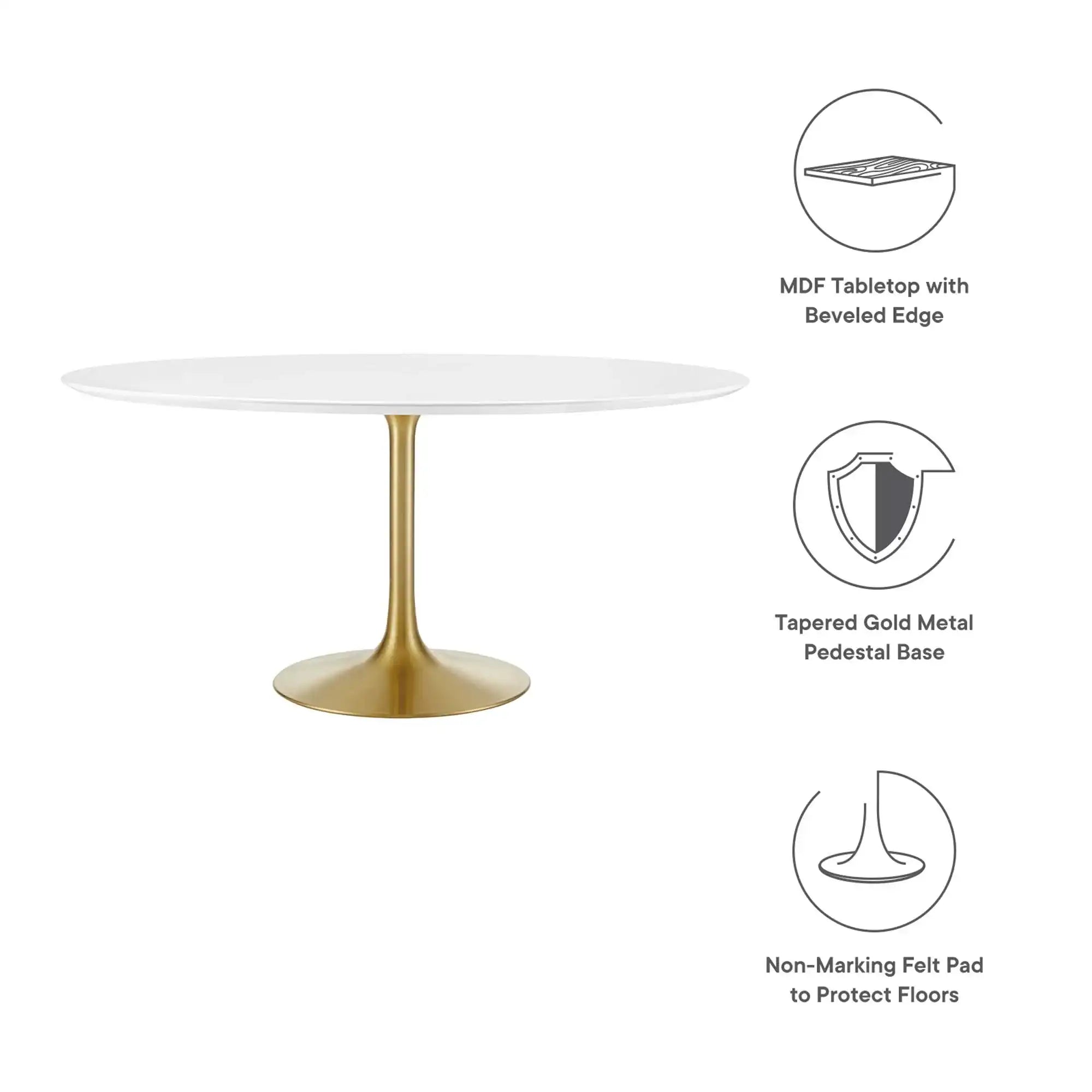 Lippa 60" Round Wood Dining Table by Modway - Best Buy Furniture
