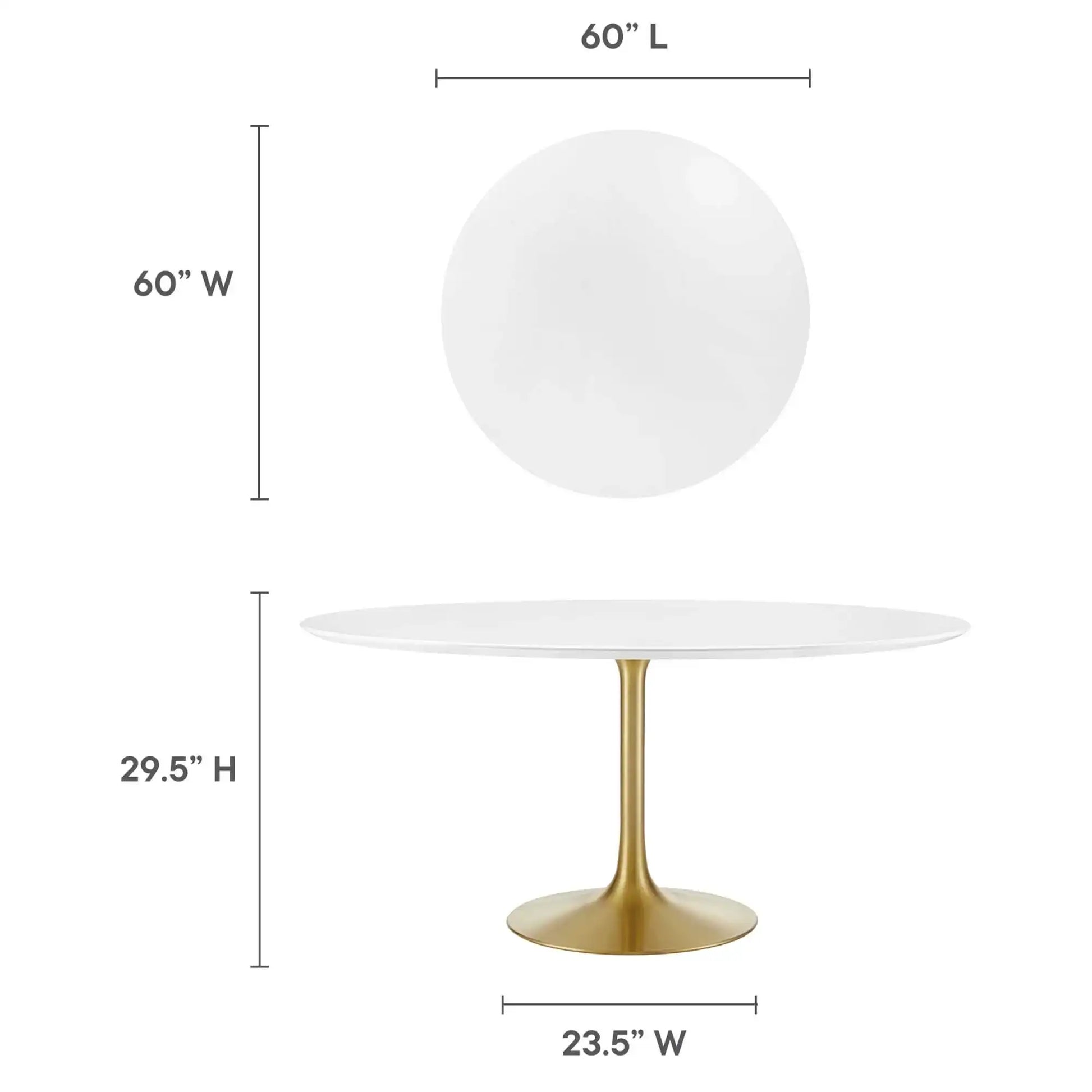 Lippa 60" Round Wood Dining Table by Modway - Best Buy Furniture