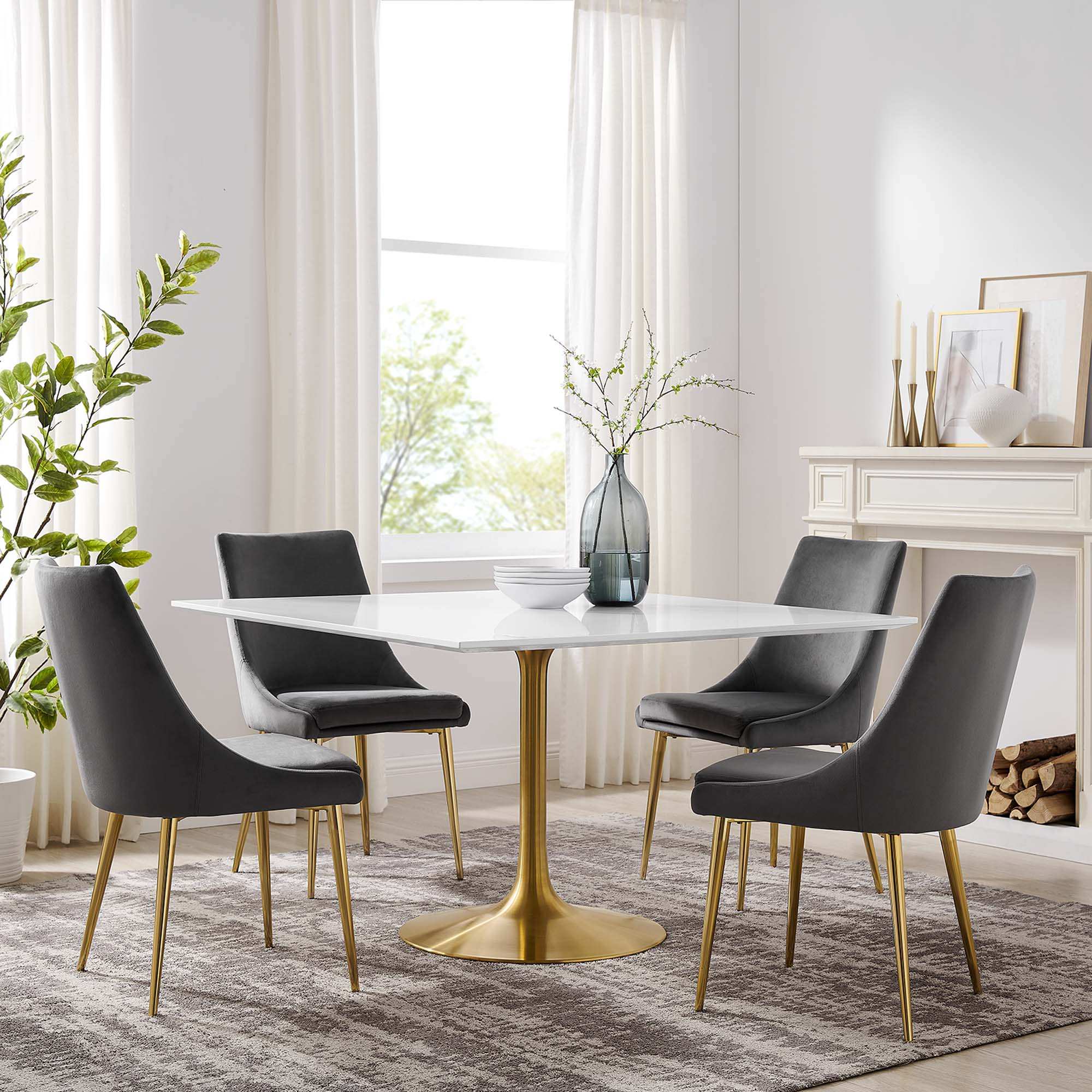 Lippa 48" Square Wood Dining Table by Modway - Best Buy Furniture