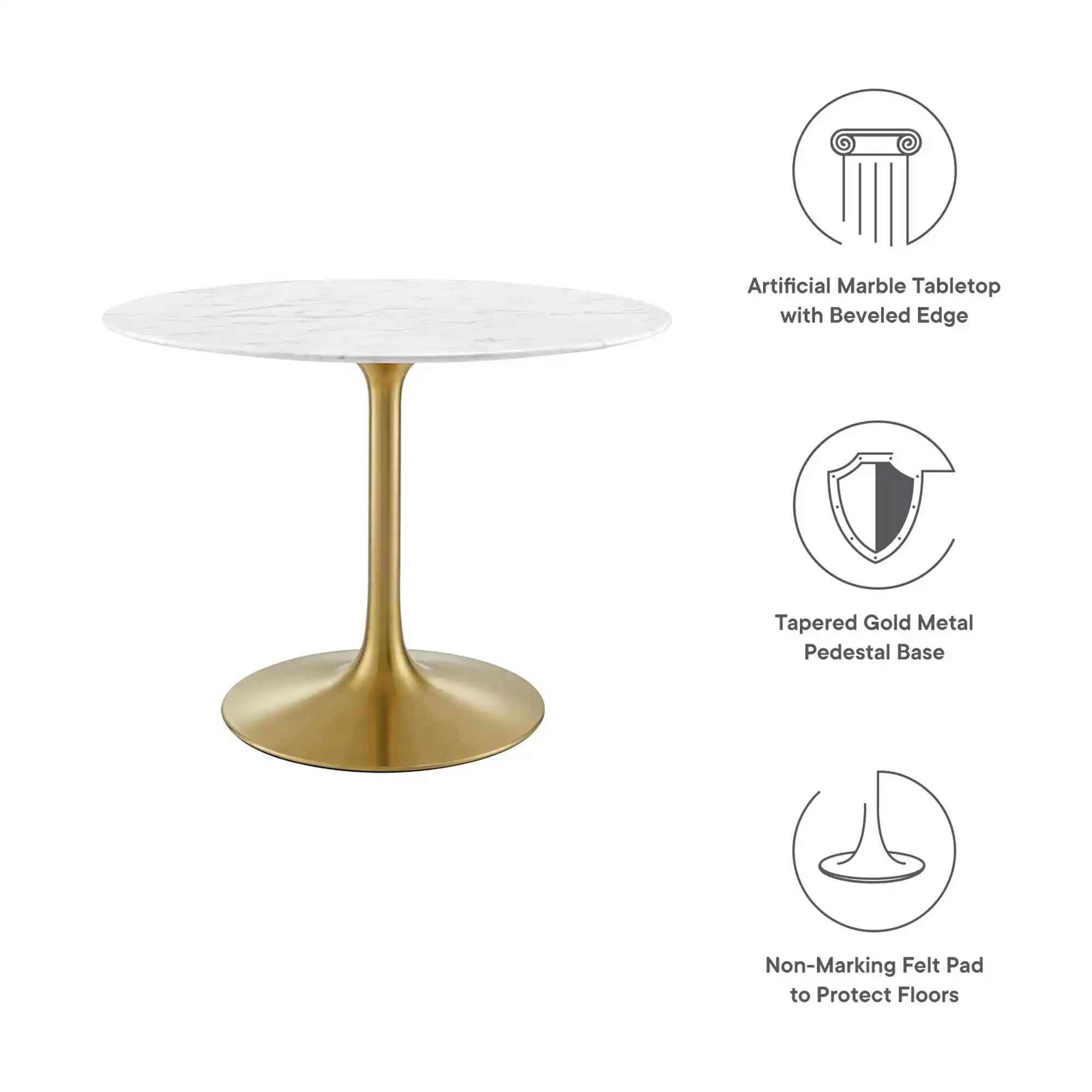 Lippa 40" Round Faux Marble Dining Table by Modway - Best Buy Furniture