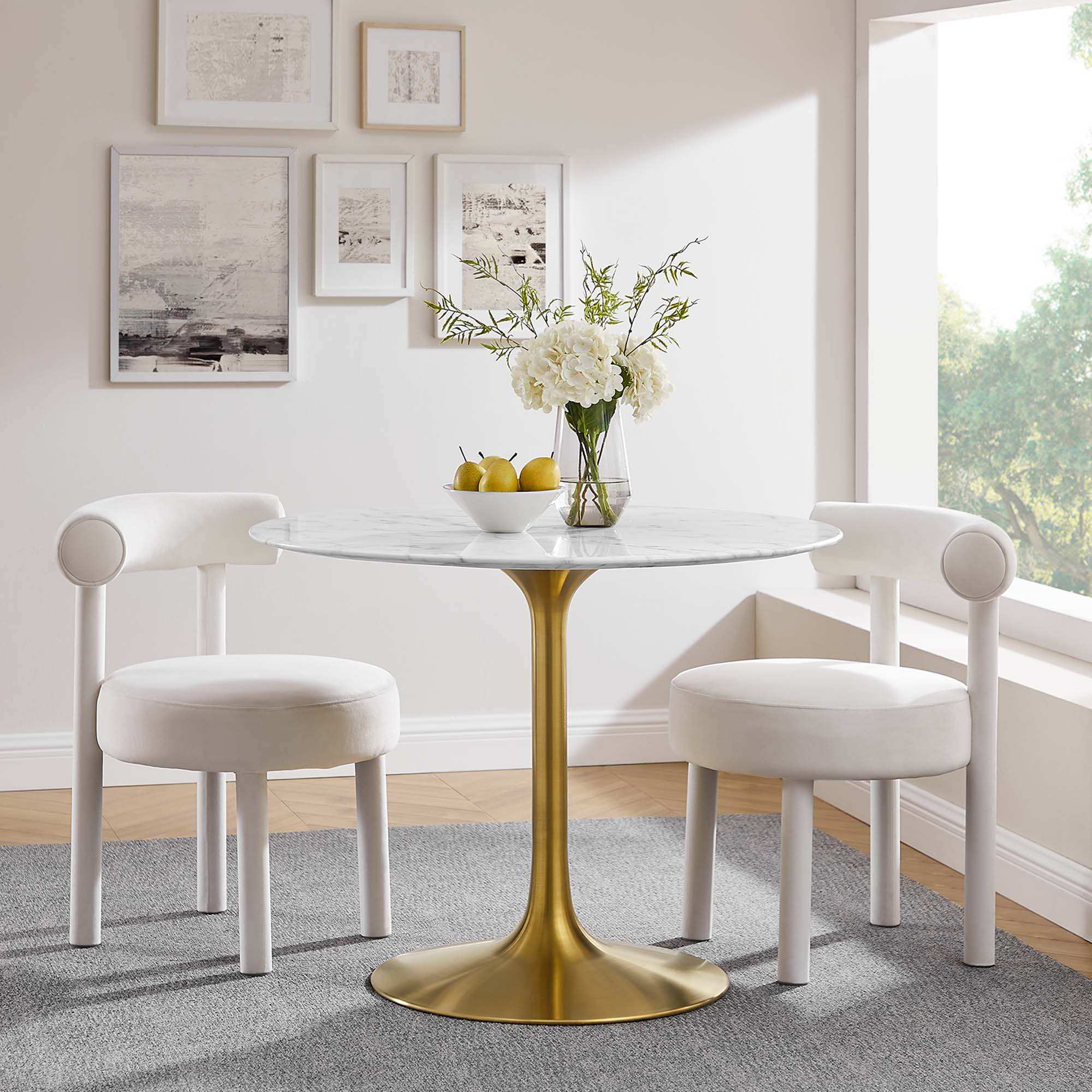 Lippa 40" Round Faux Marble Dining Table by Modway - Best Buy Furniture