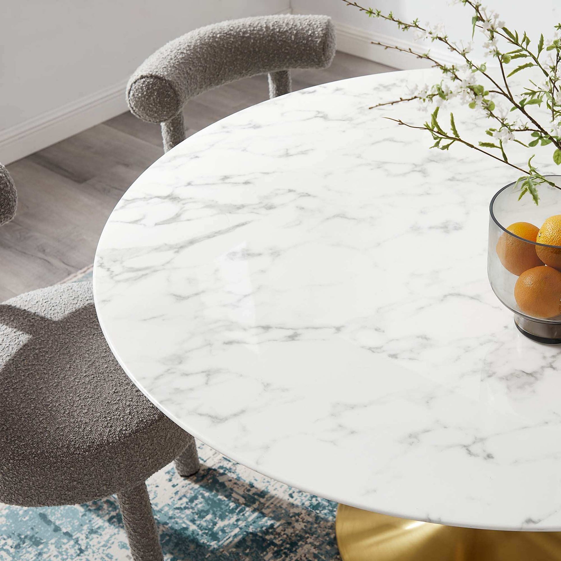 Lippa 54" Round Faux Marble Dining Table by Modway - Best Buy Furniture