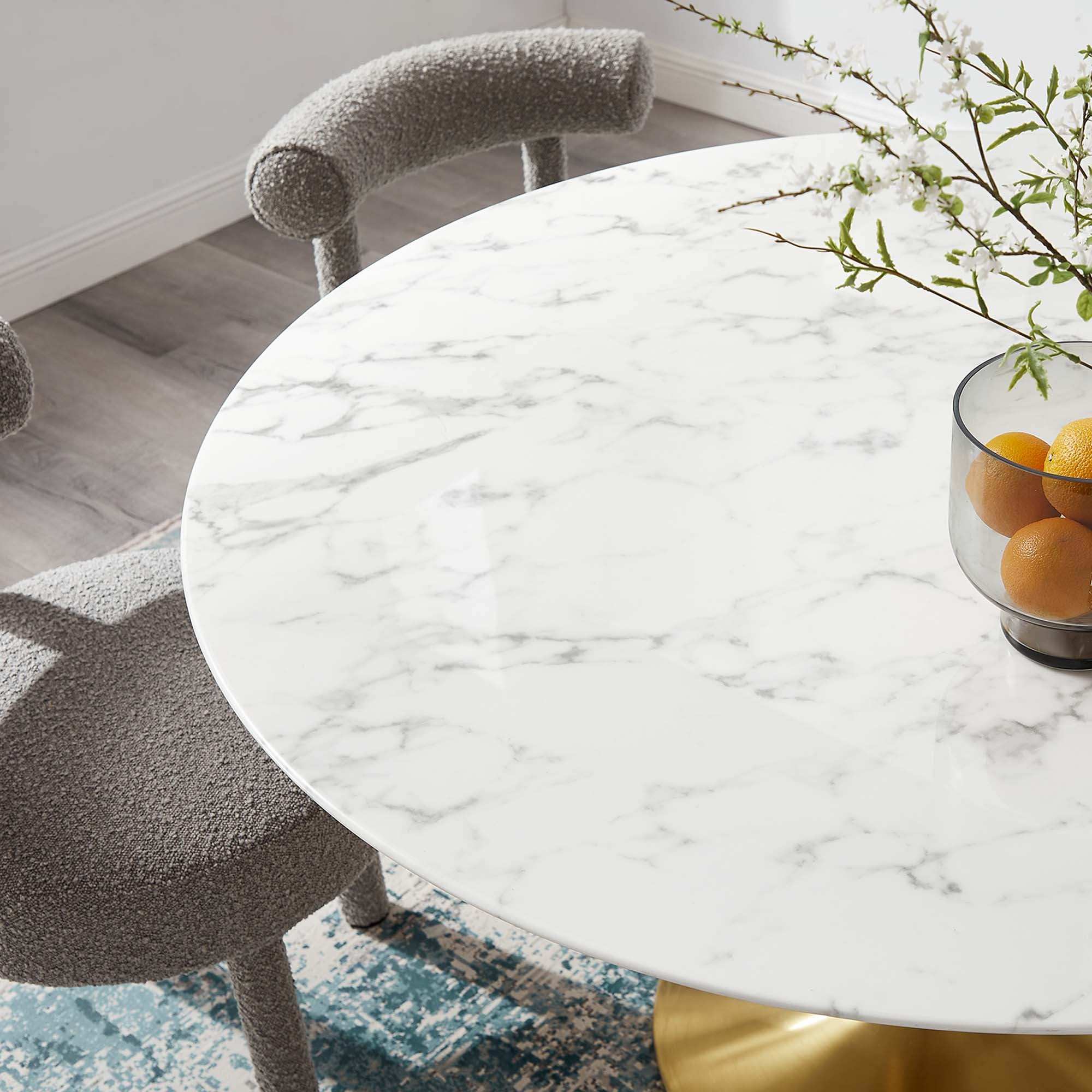 Lippa 54" Round Faux Marble Dining Table by Modway - Best Buy Furniture