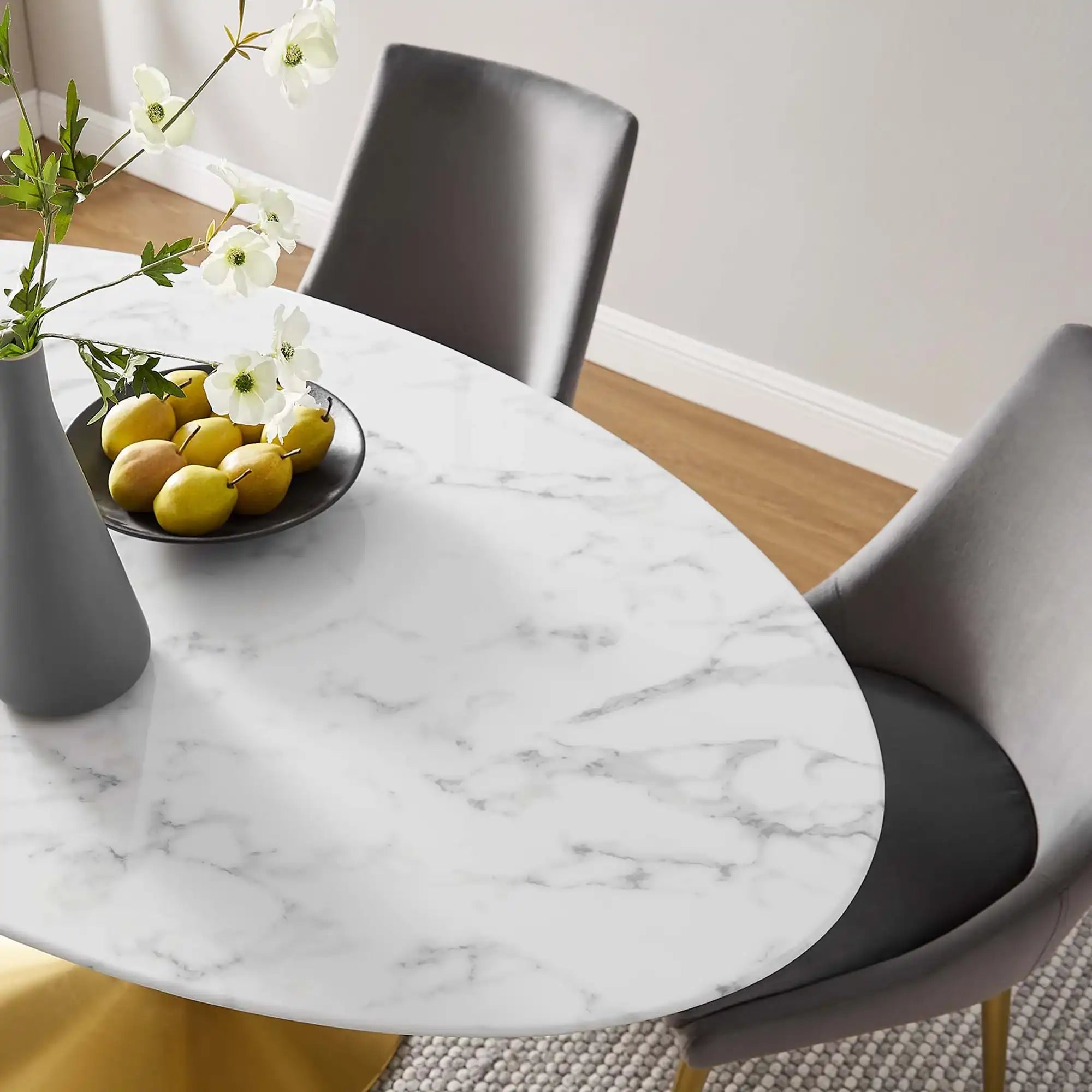 Lippa 60" Oval Faux Marble Dining Table by Modway - Best Buy Furniture
