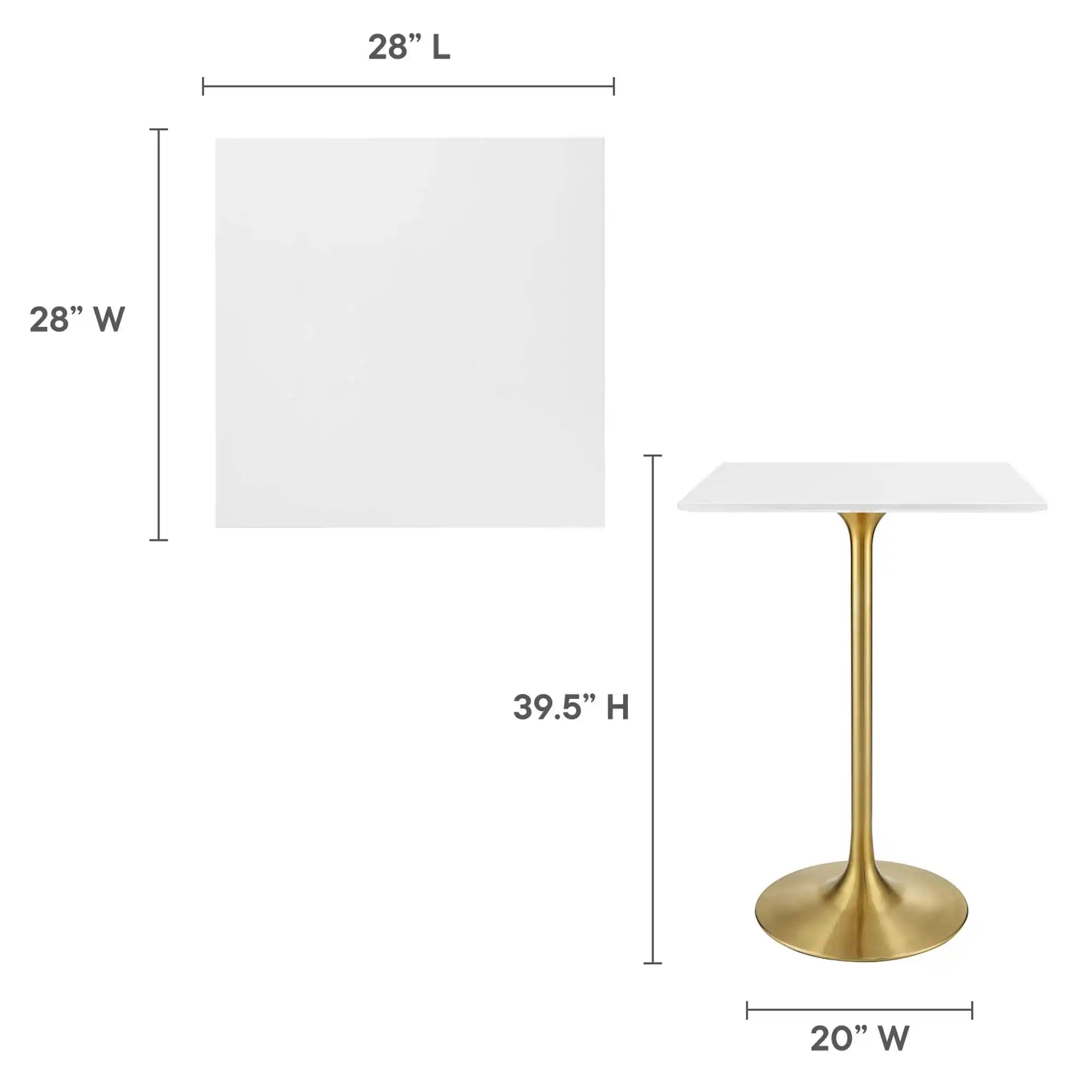 Lippa 28" Square Wood Bar Table by Modway - Best Buy Furniture