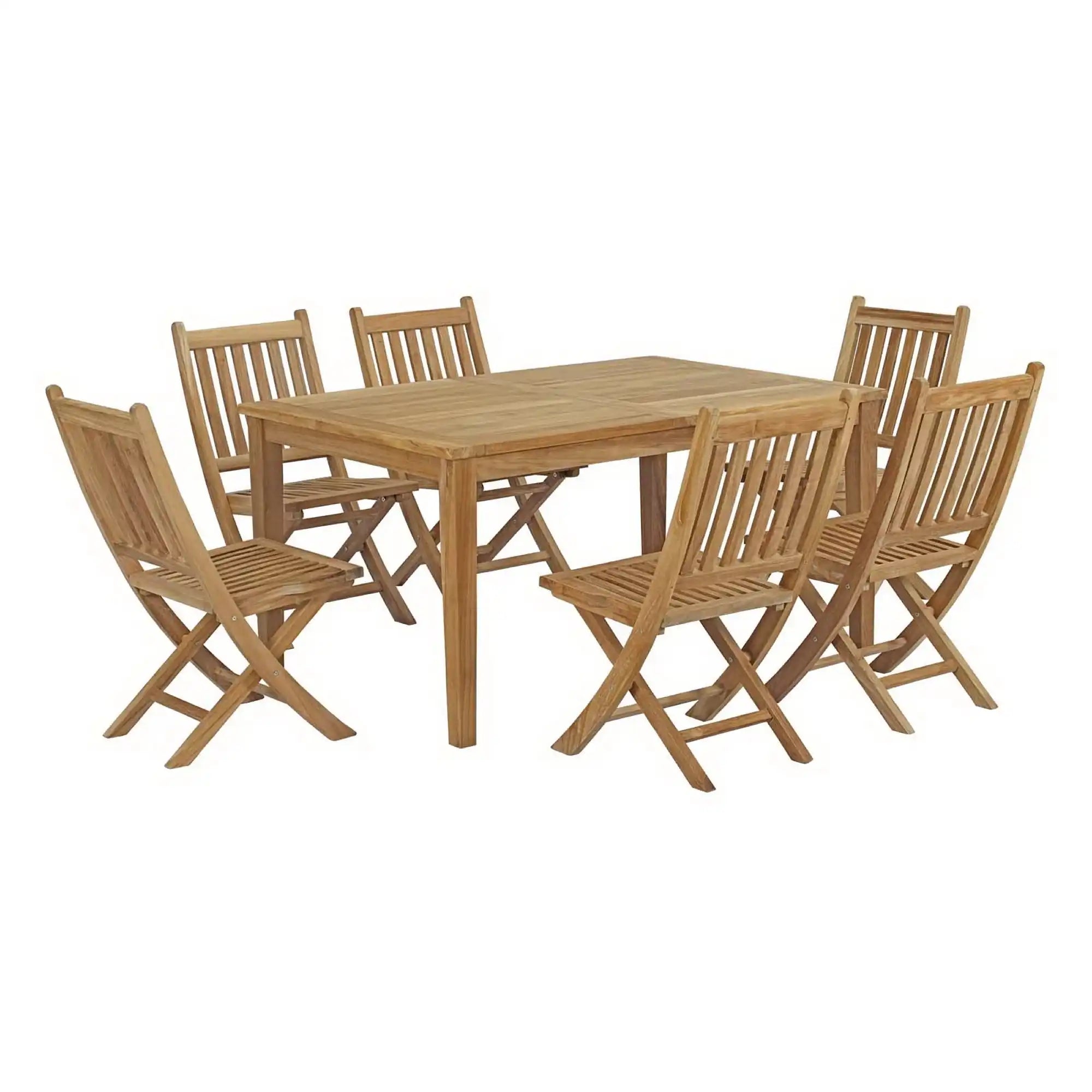 Marina 7 Piece Outdoor Patio Teak Dining Set by Modway - Best Buy Furniture