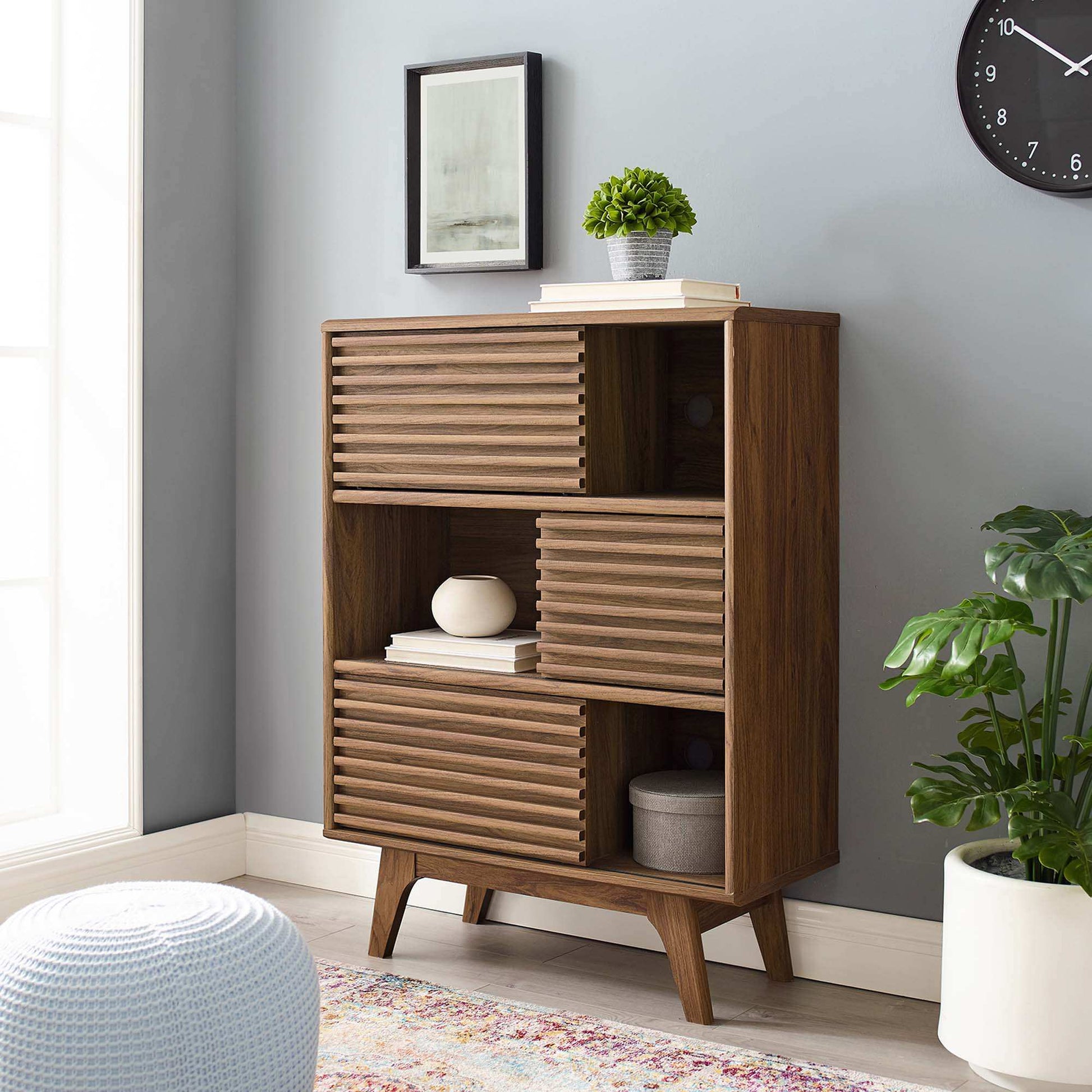 Render Three-Tier Display Storage Cabinet Stand by Modway - Best Buy Furniture