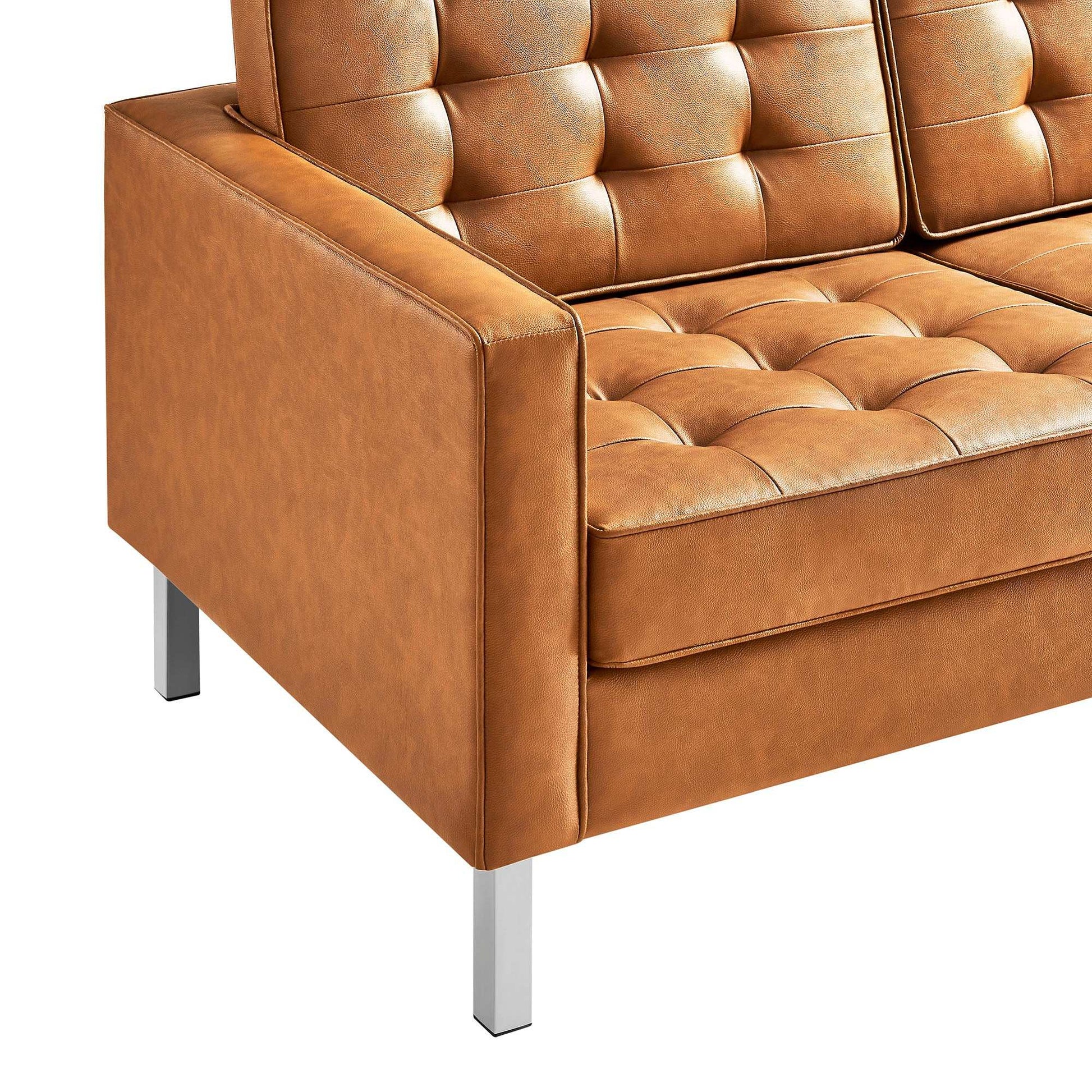 Loft Tufted Vegan Leather Sofa by Modway - Best Buy Furniture