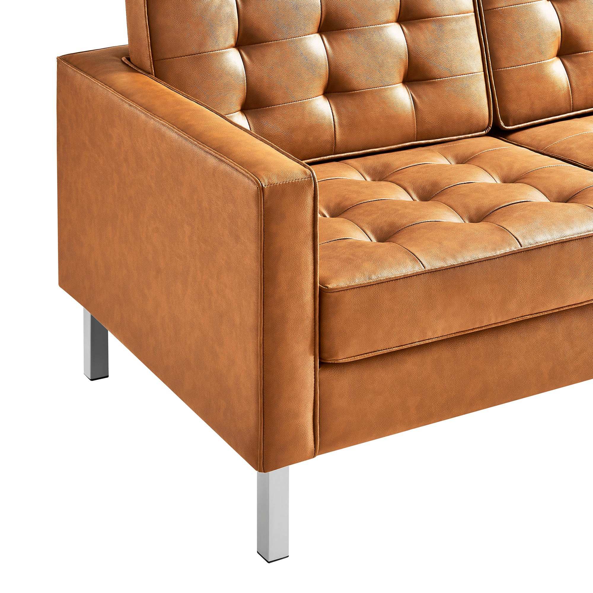 Loft Tufted Vegan Leather Sofa by Modway - Best Buy Furniture