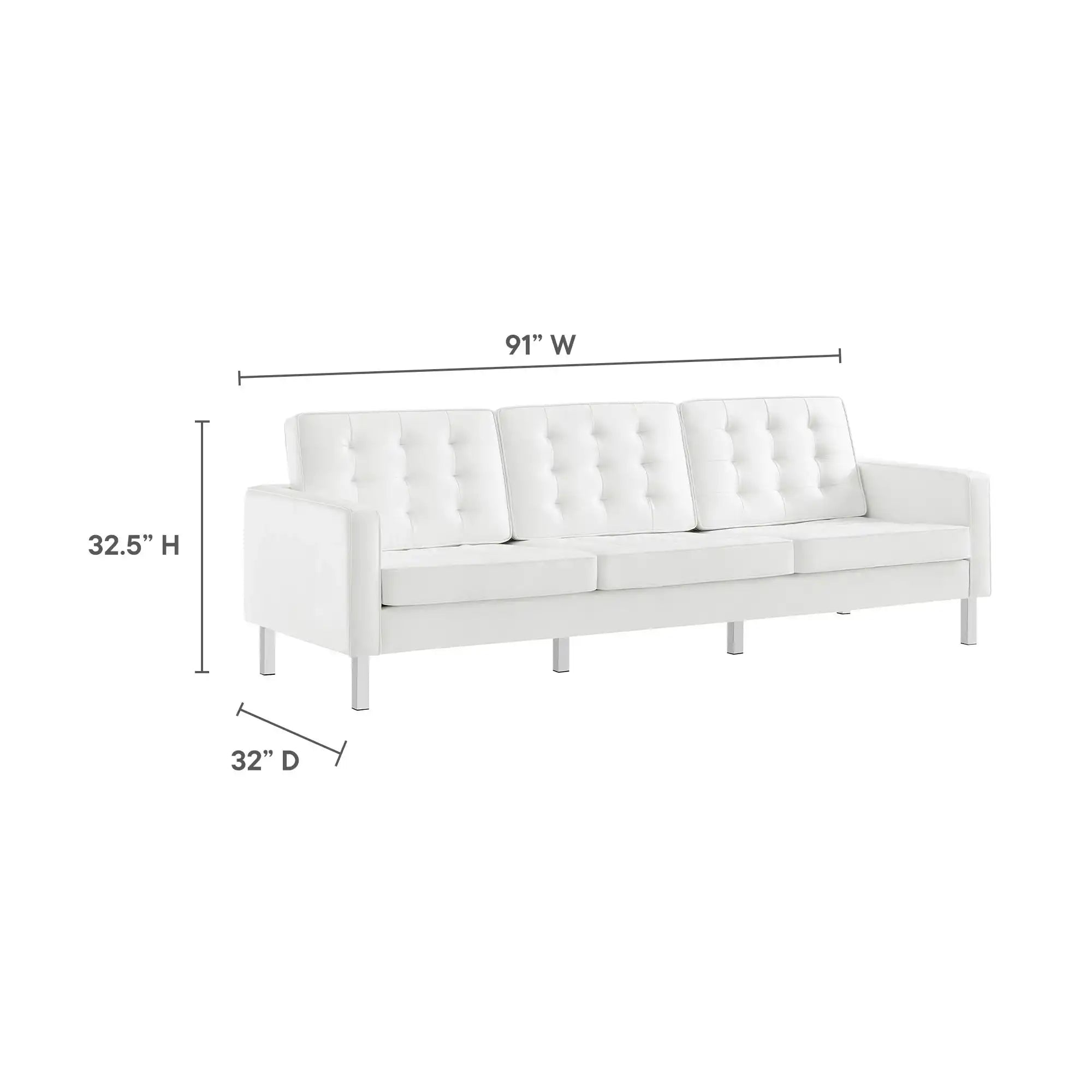 Loft Tufted Vegan Leather Sofa by Modway - Best Buy Furniture