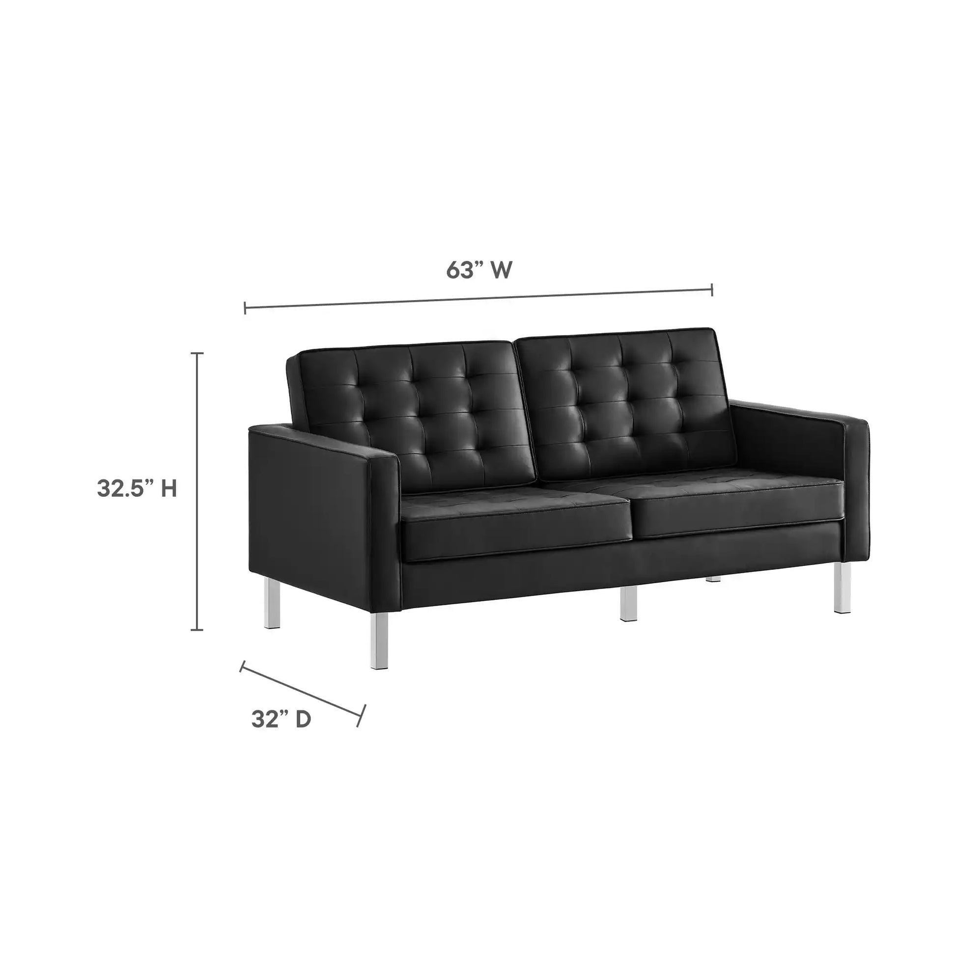 Loft Tufted Vegan Leather Loveseat by Modway - Best Buy Furniture