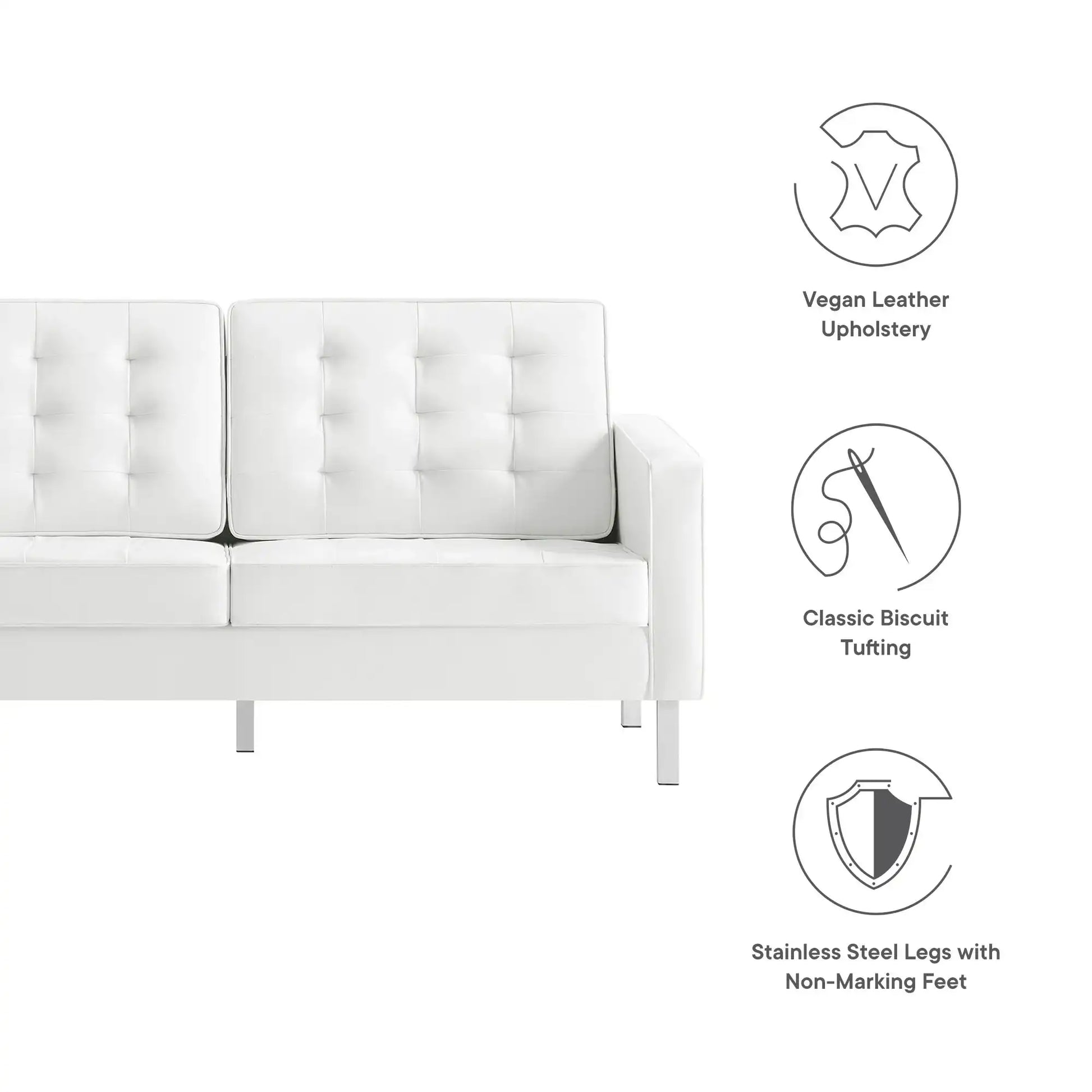 Loft Tufted Vegan Leather Loveseat by Modway - Best Buy Furniture