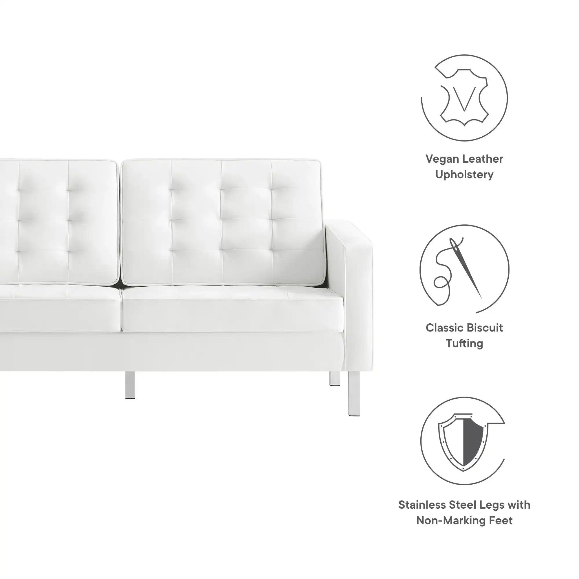 Loft Tufted Vegan Leather Loveseat by Modway - Best Buy Furniture