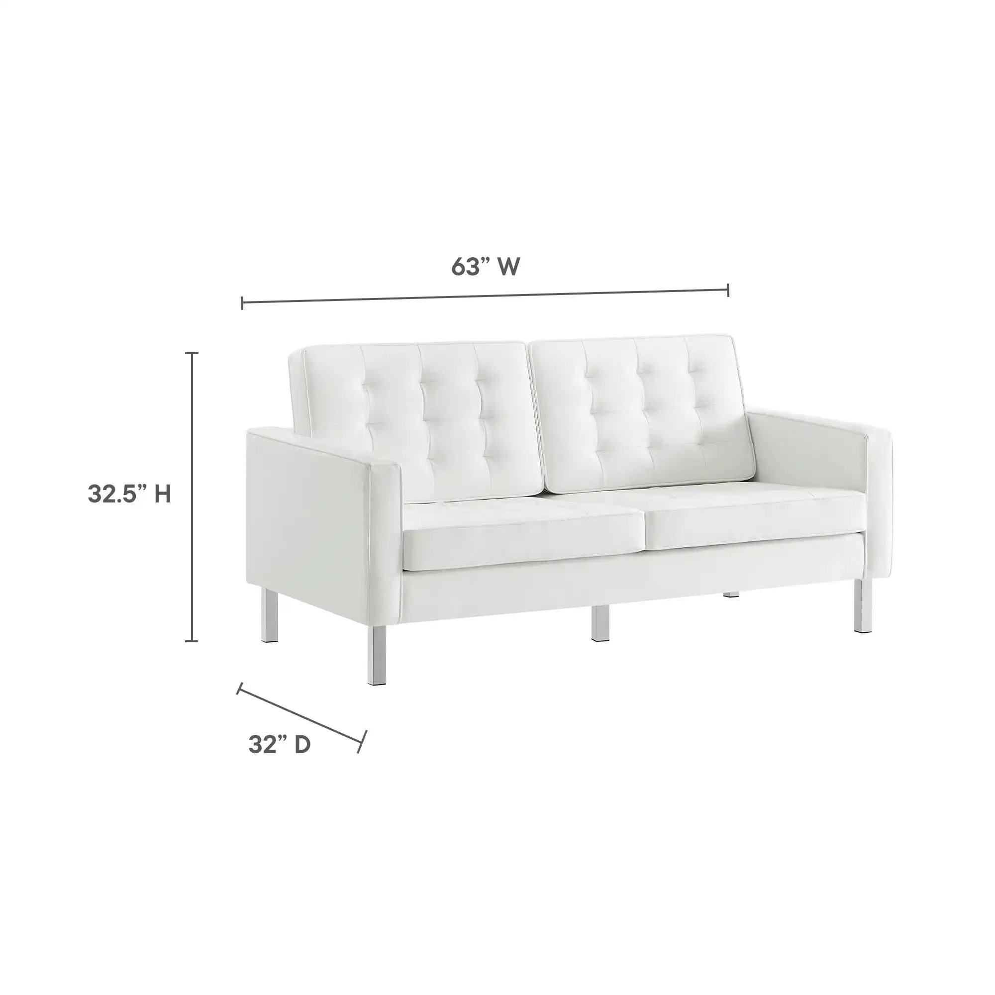 Loft Tufted Vegan Leather Loveseat by Modway - Best Buy Furniture