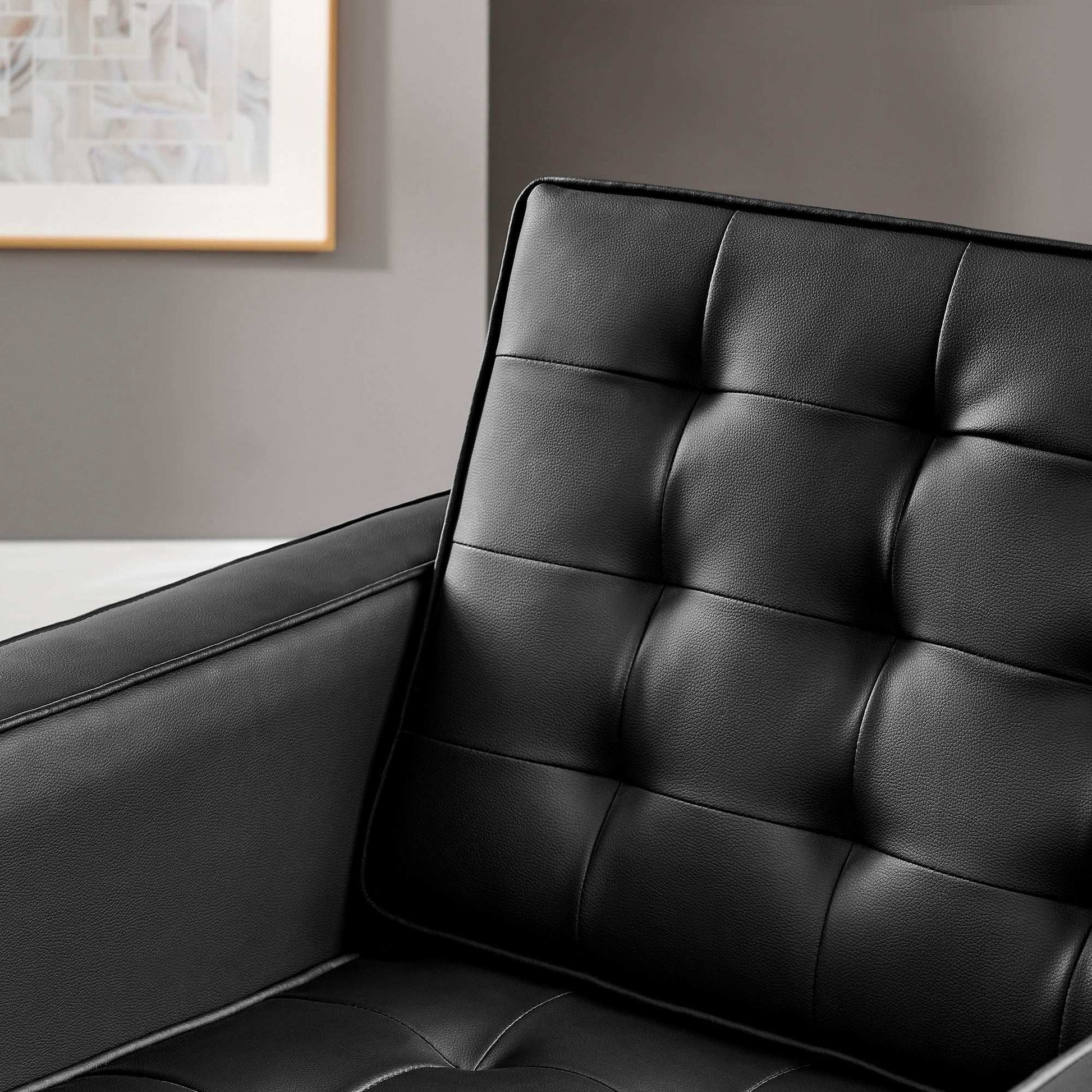 Loft Tufted Vegan Leather Armchair - Best Buy Furniture