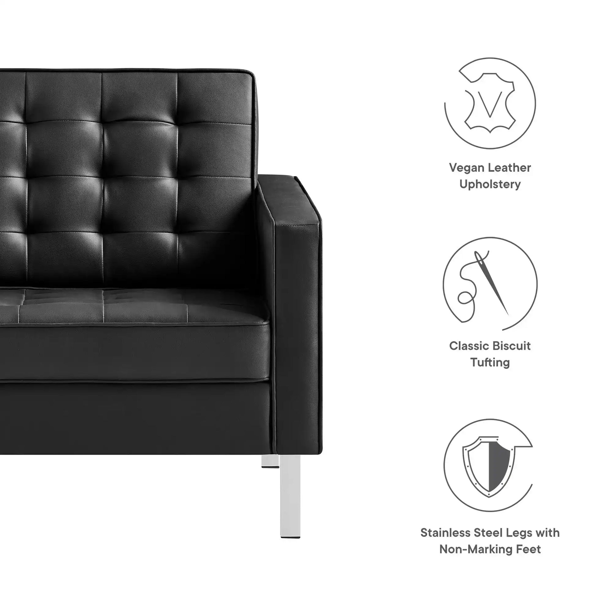 Loft Tufted Vegan Leather Armchair - Best Buy Furniture