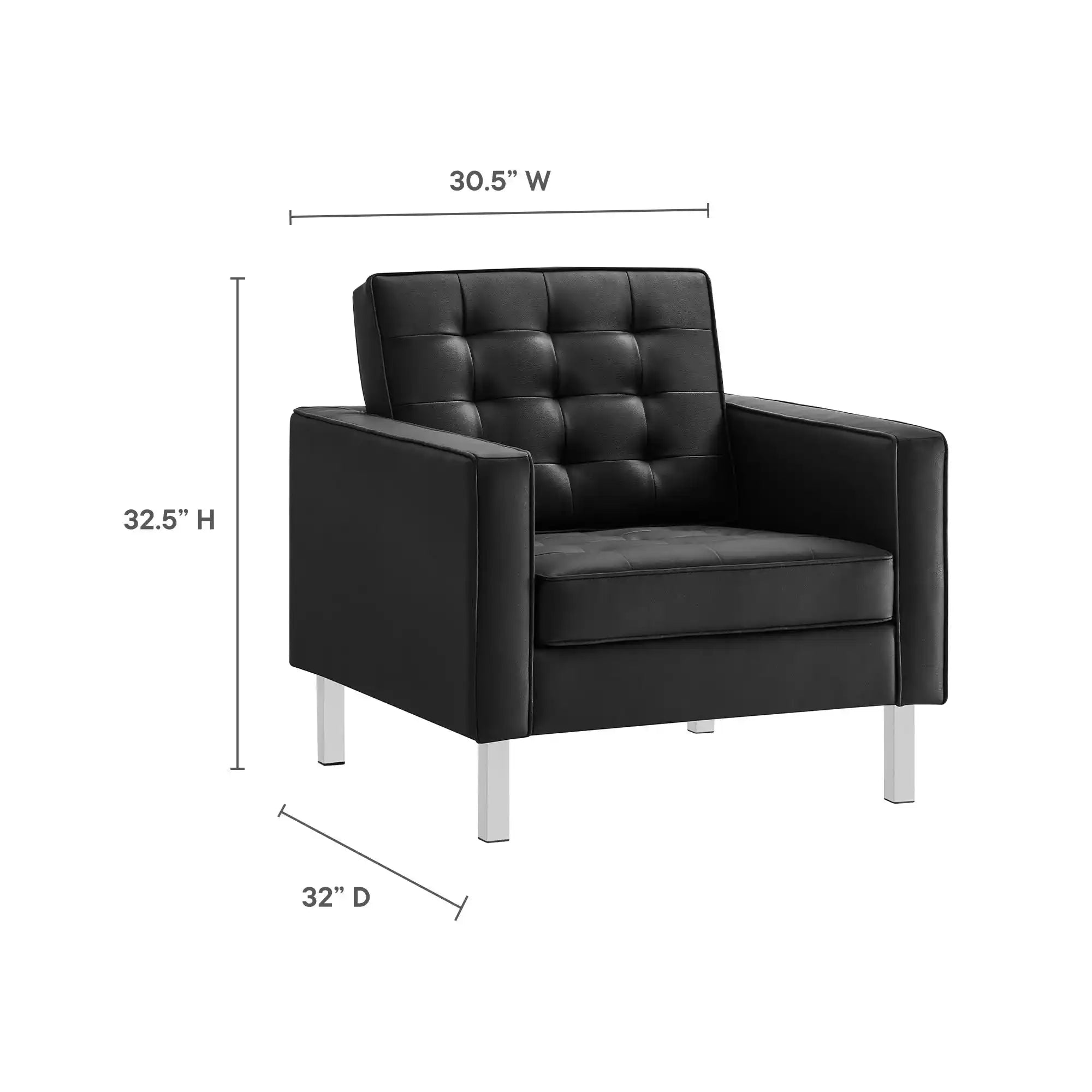 Loft Tufted Vegan Leather Armchair - Best Buy Furniture