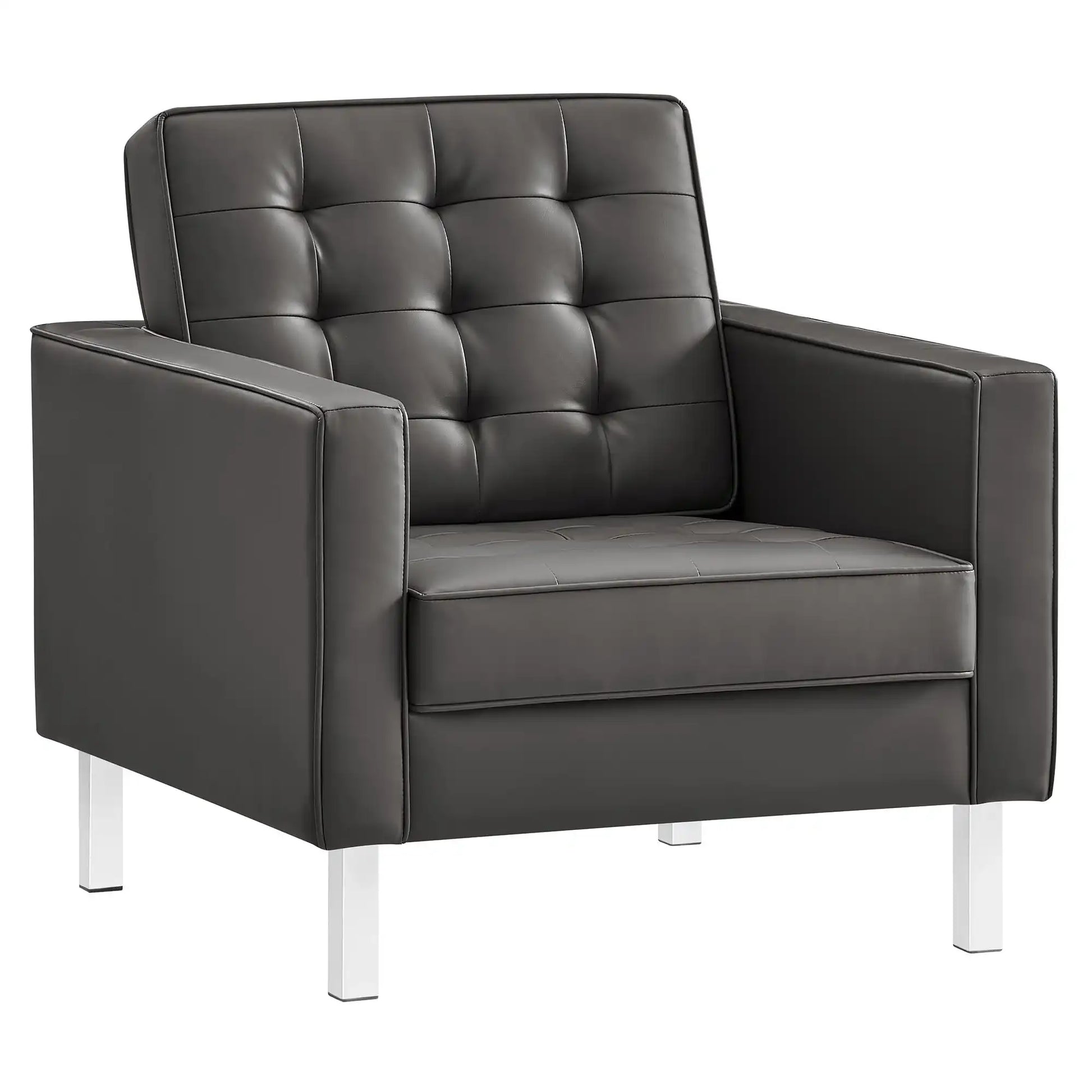 Loft Tufted Vegan Leather Armchair - Best Buy Furniture