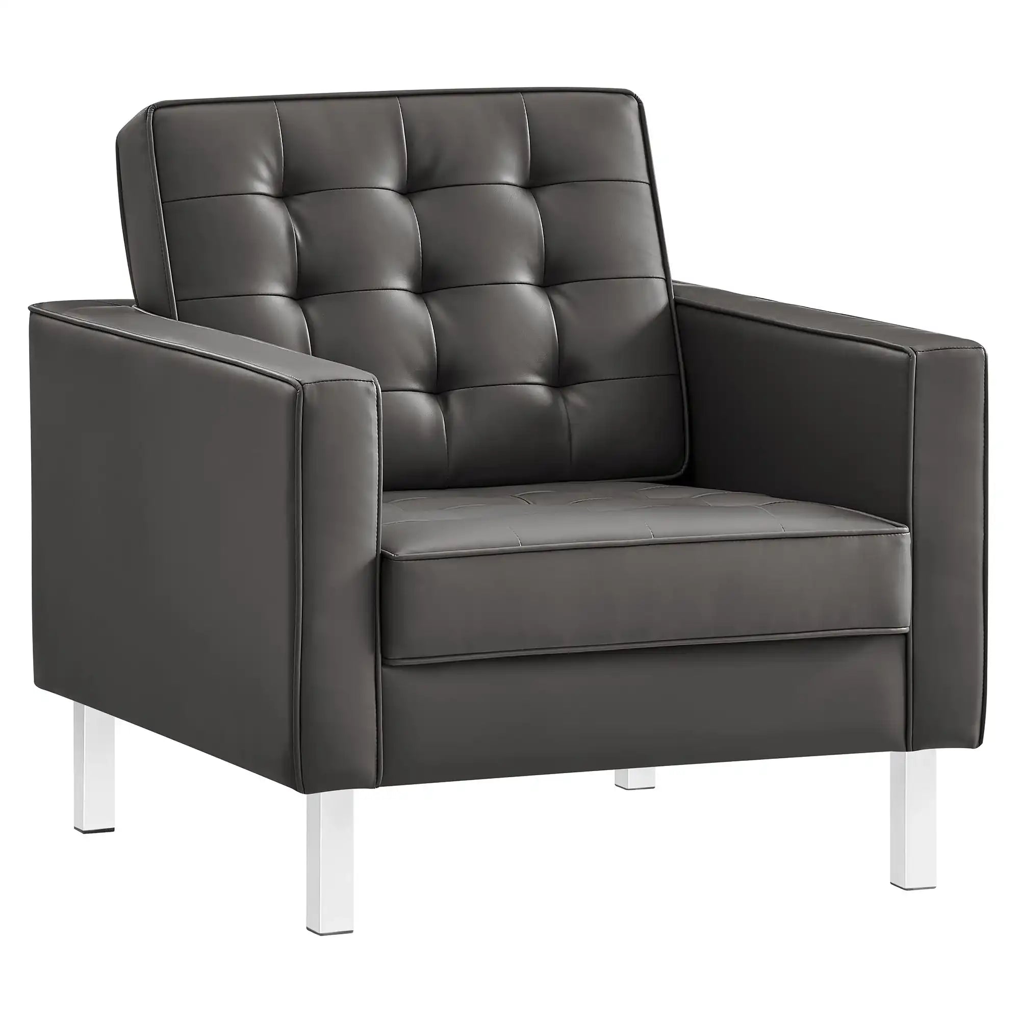Loft Tufted Vegan Leather Armchair - Best Buy Furniture