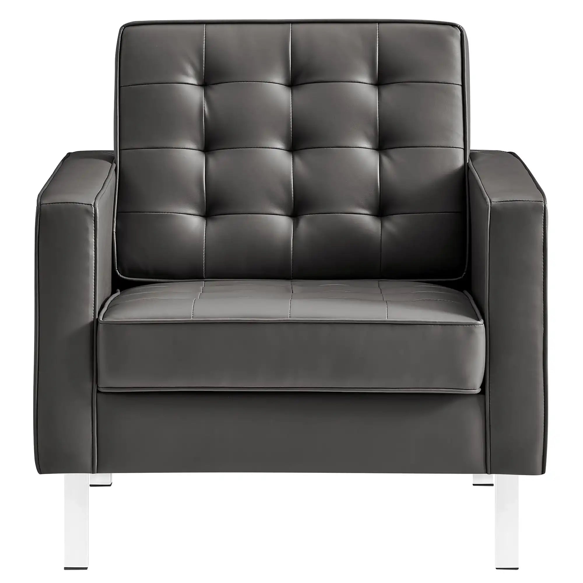 Loft Tufted Vegan Leather Armchair - Best Buy Furniture