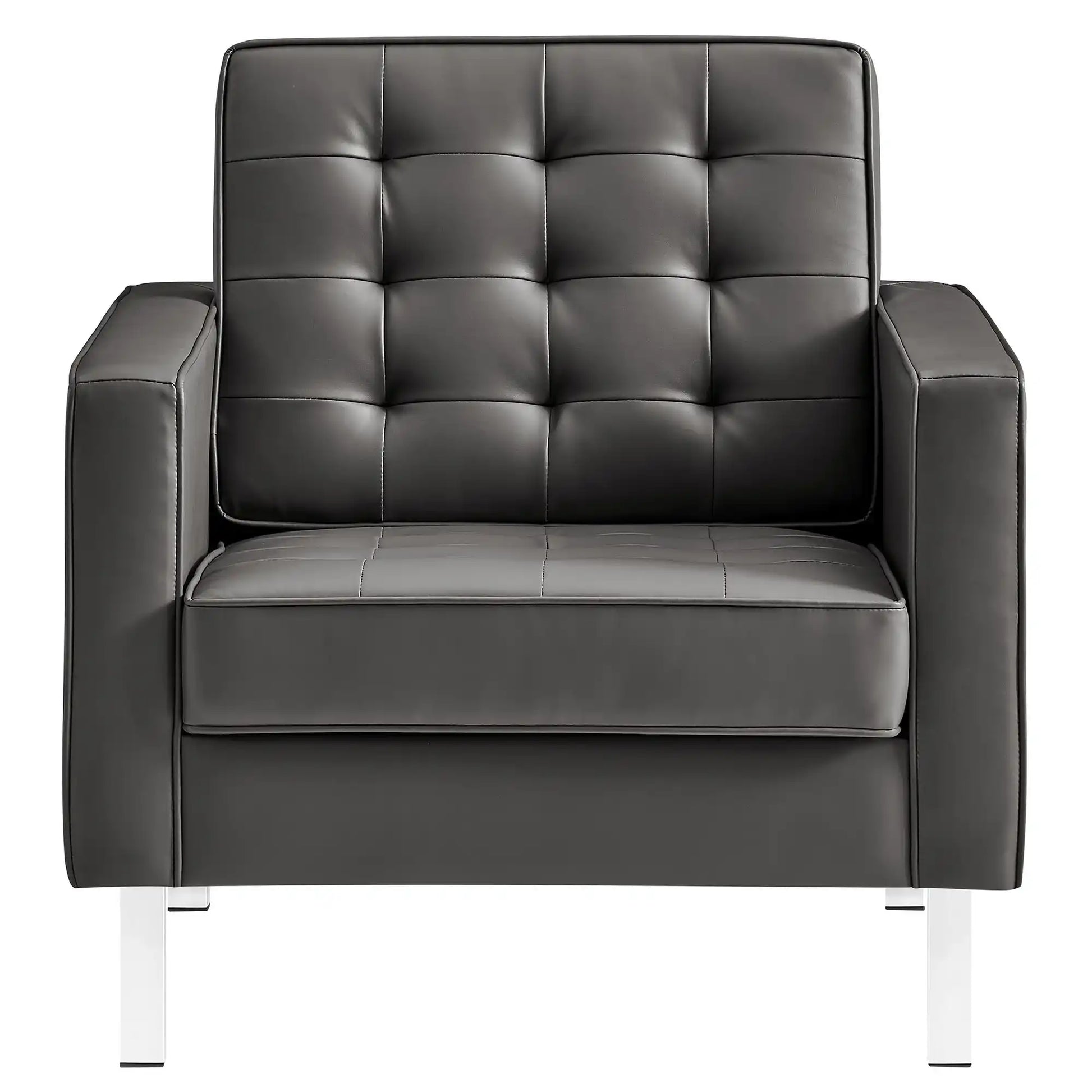 Loft Tufted Vegan Leather Armchairs Set of 2 by Modway - Best Buy Furniture