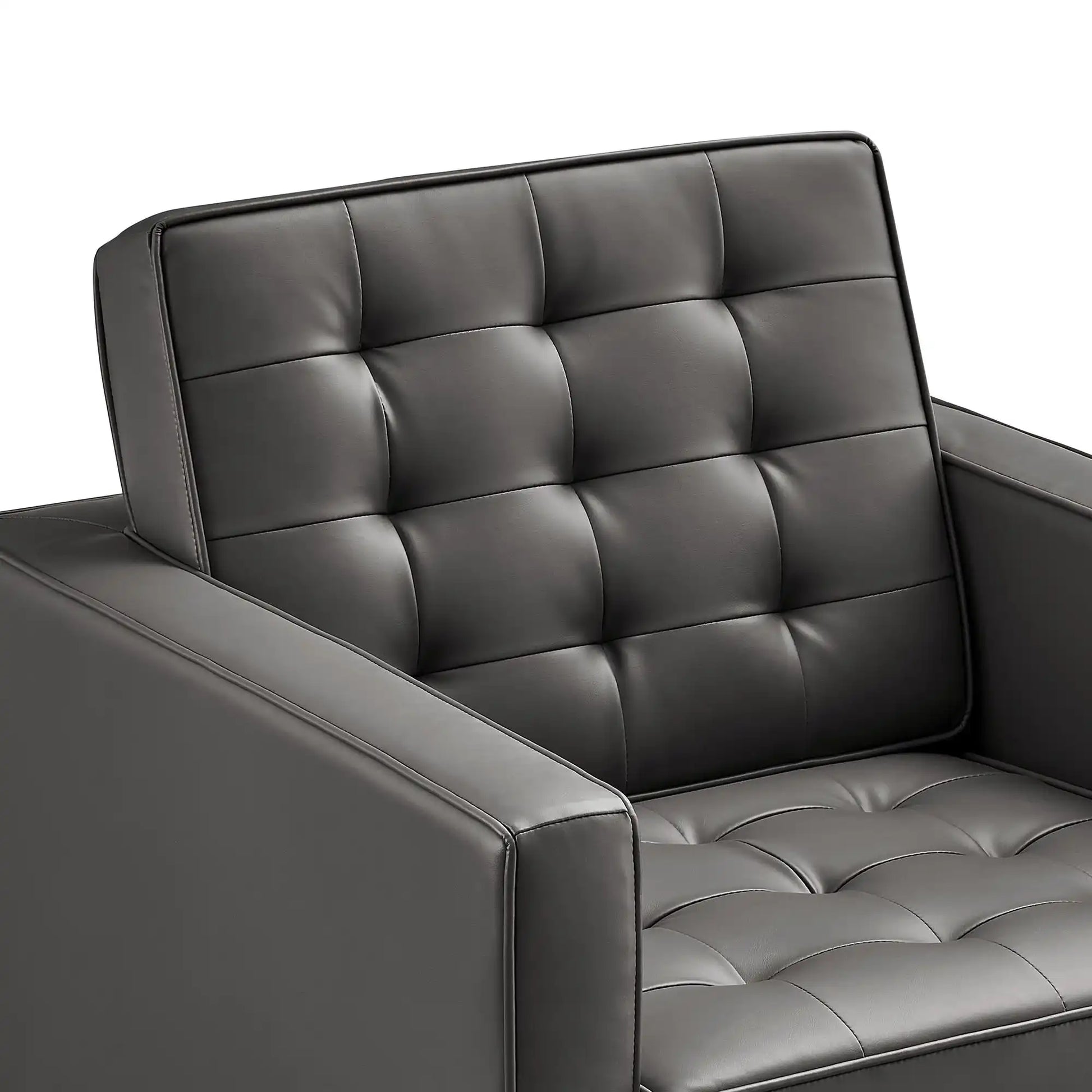 Loft Tufted Vegan Leather Armchairs Set of 2 by Modway - Best Buy Furniture