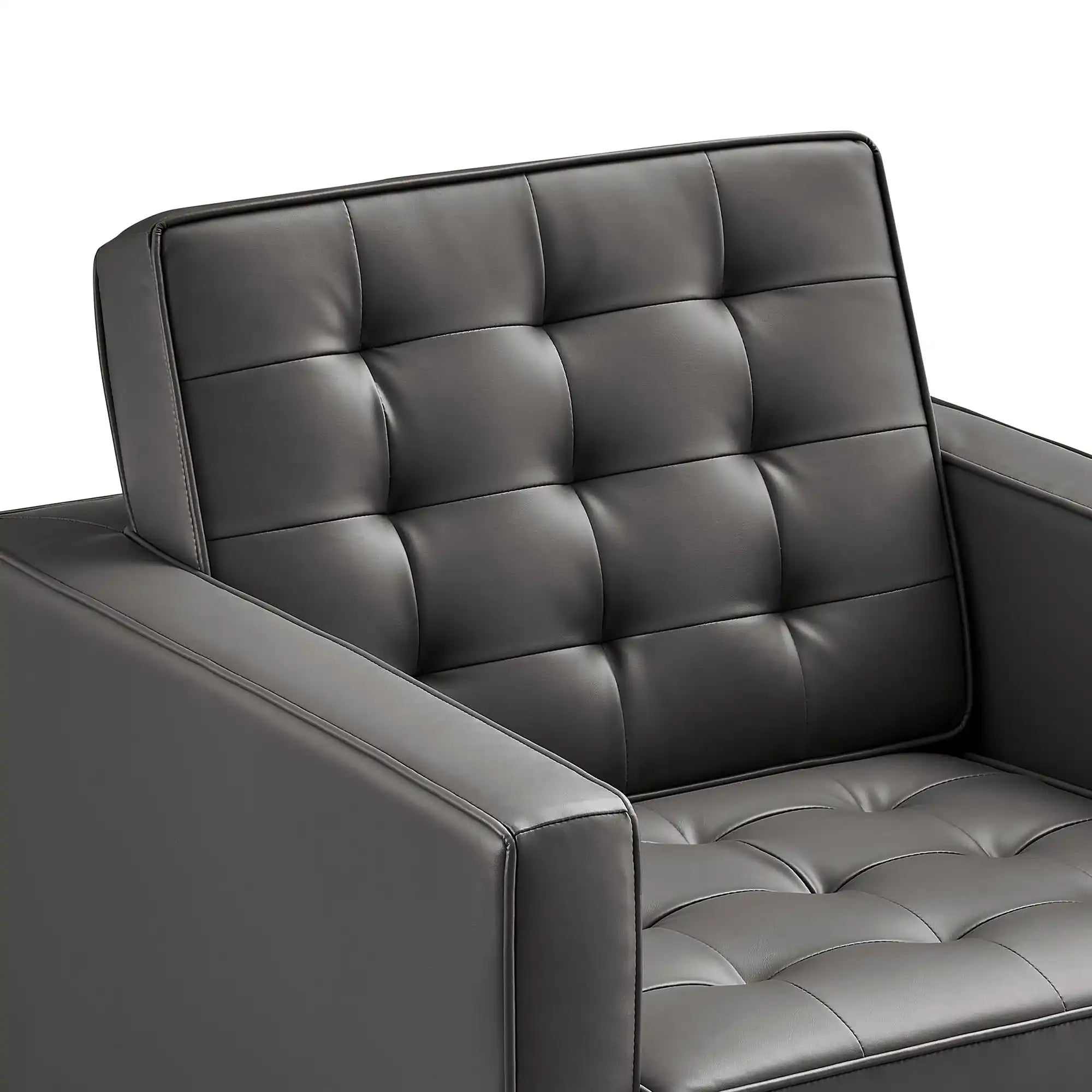 Loft Tufted Vegan Leather Armchairs Set of 2 by Modway - Best Buy Furniture