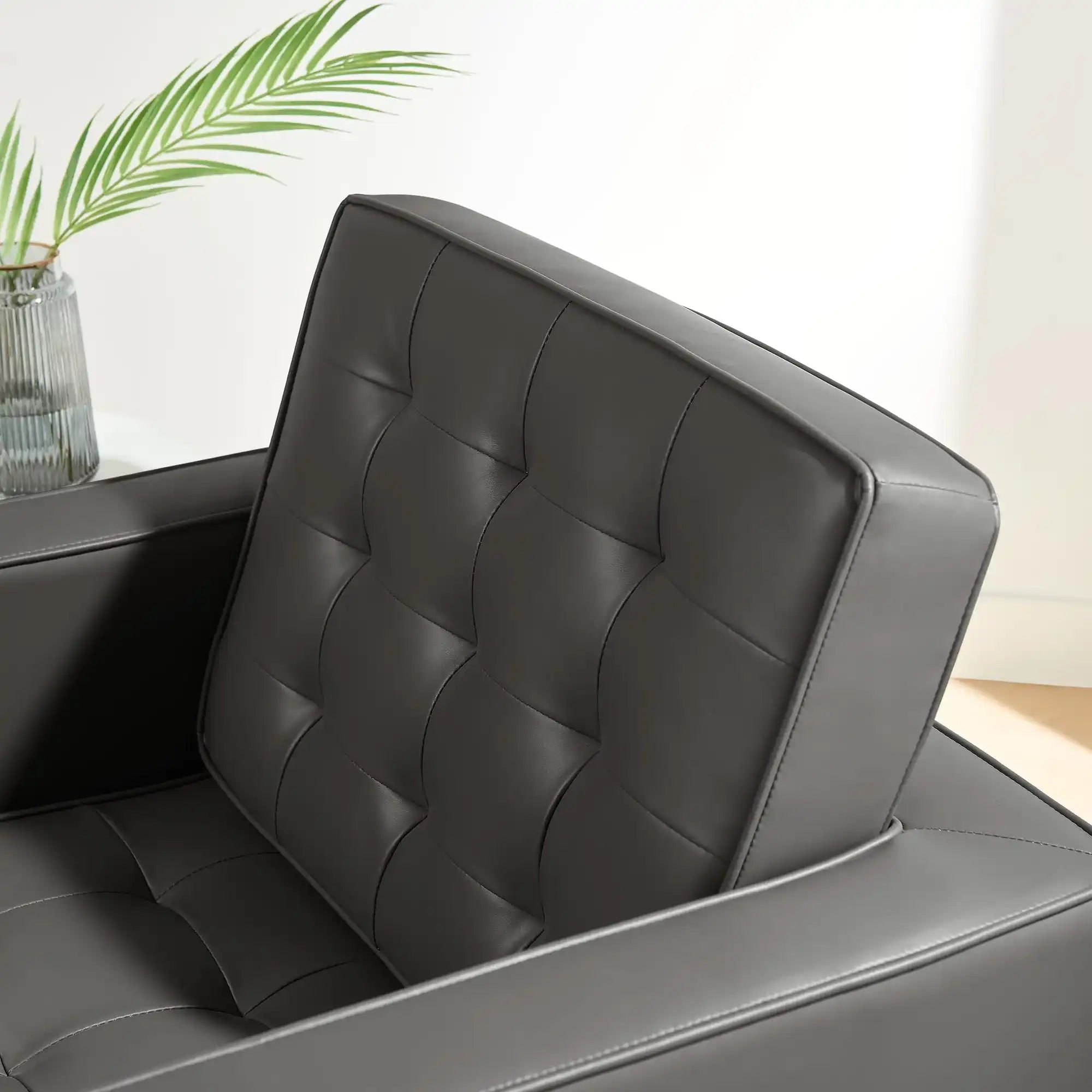 Loft Tufted Vegan Leather Armchair - Best Buy Furniture