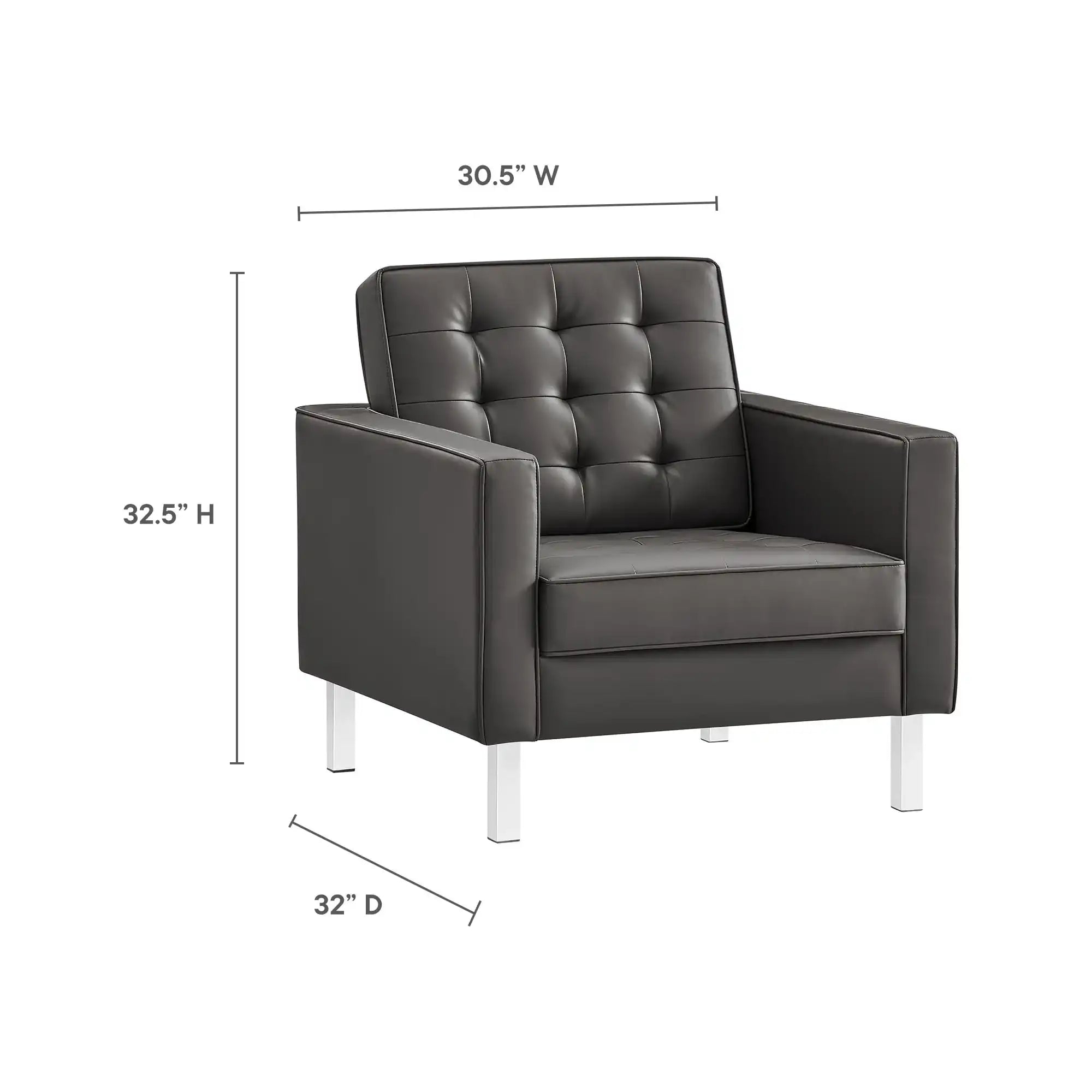 Loft 3-Piece Tufted Vegan Leather Furniture Set by Modway - Best Buy Furniture