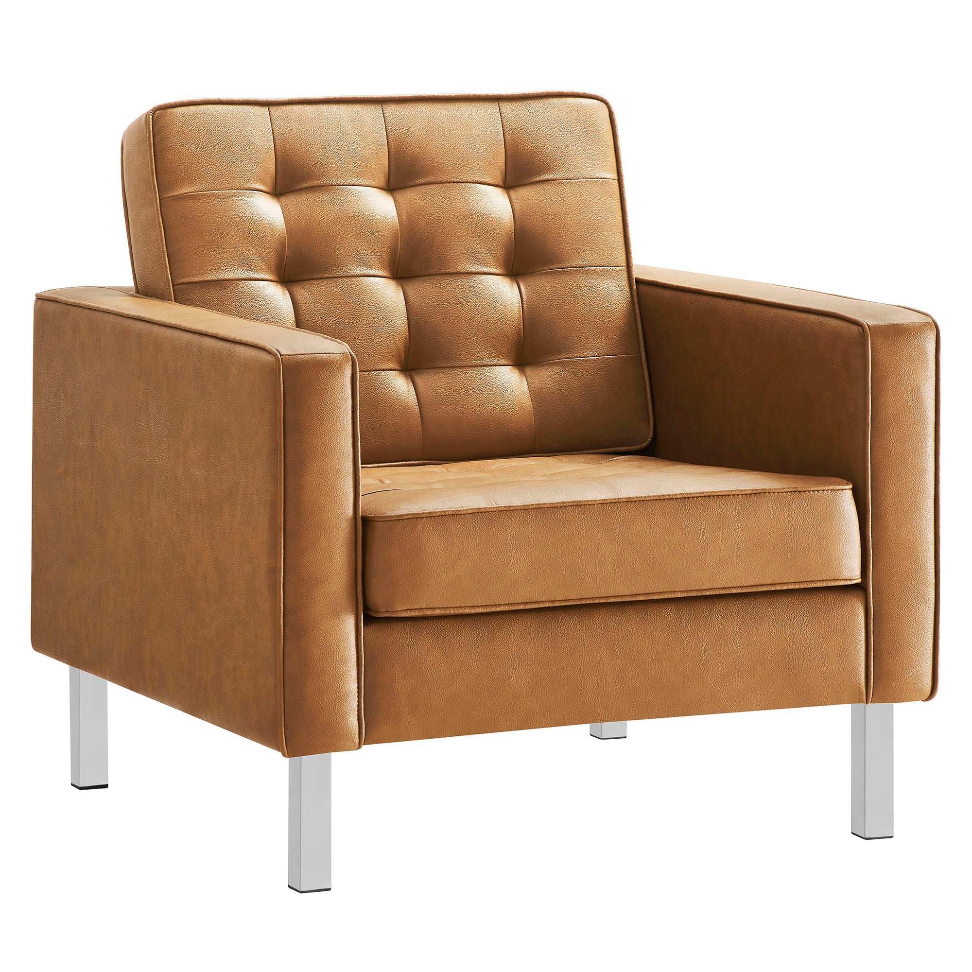 Loft Tufted Vegan Leather Armchair - Best Buy Furniture