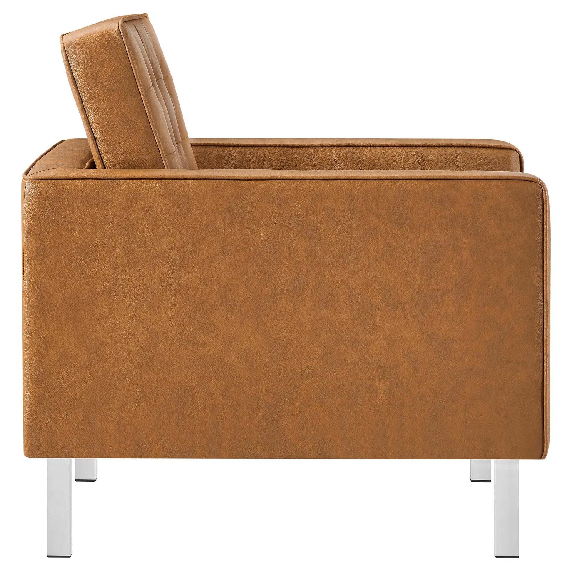 Loft Tufted Vegan Leather Armchair - Best Buy Furniture