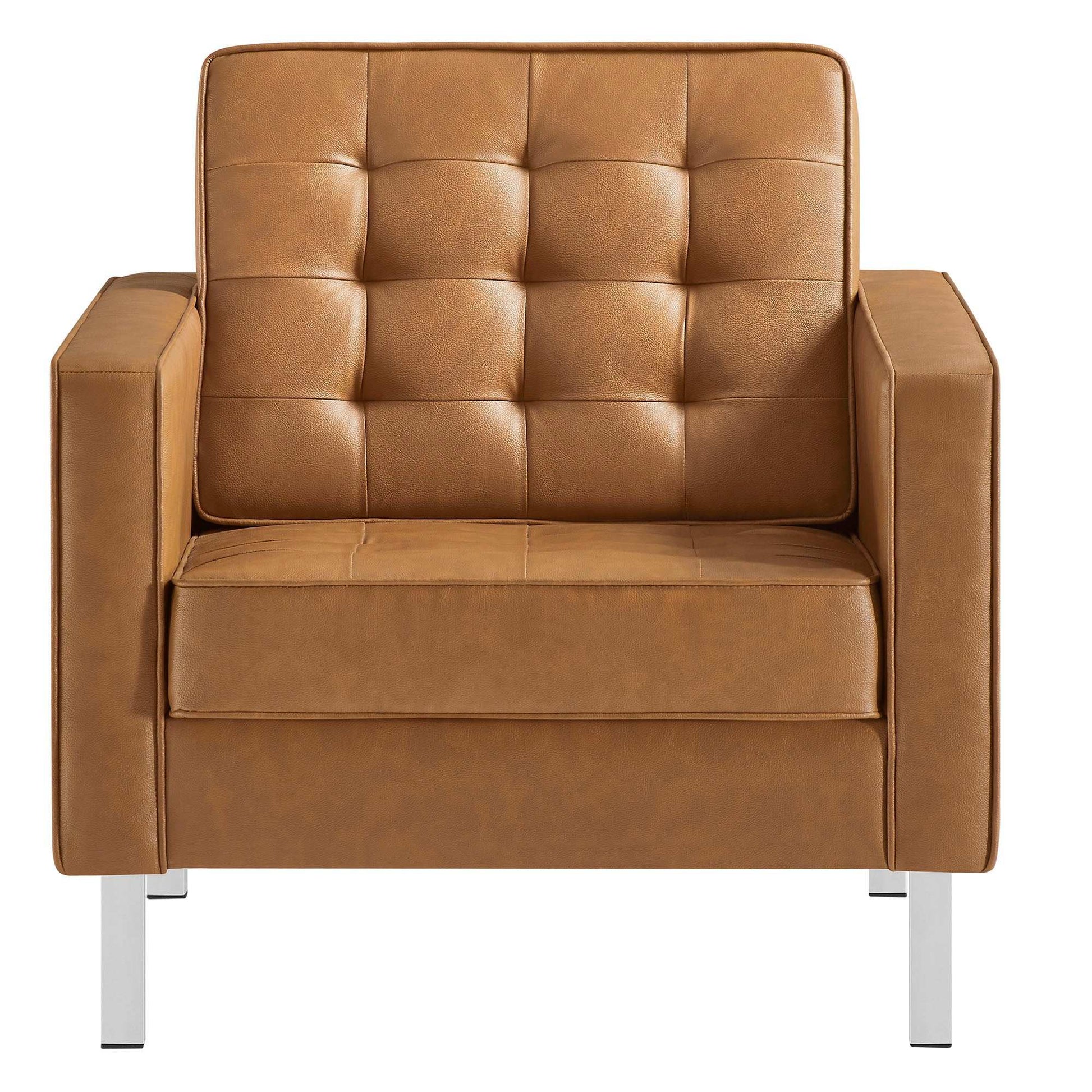 Loft Tufted Vegan Leather Armchair - Best Buy Furniture