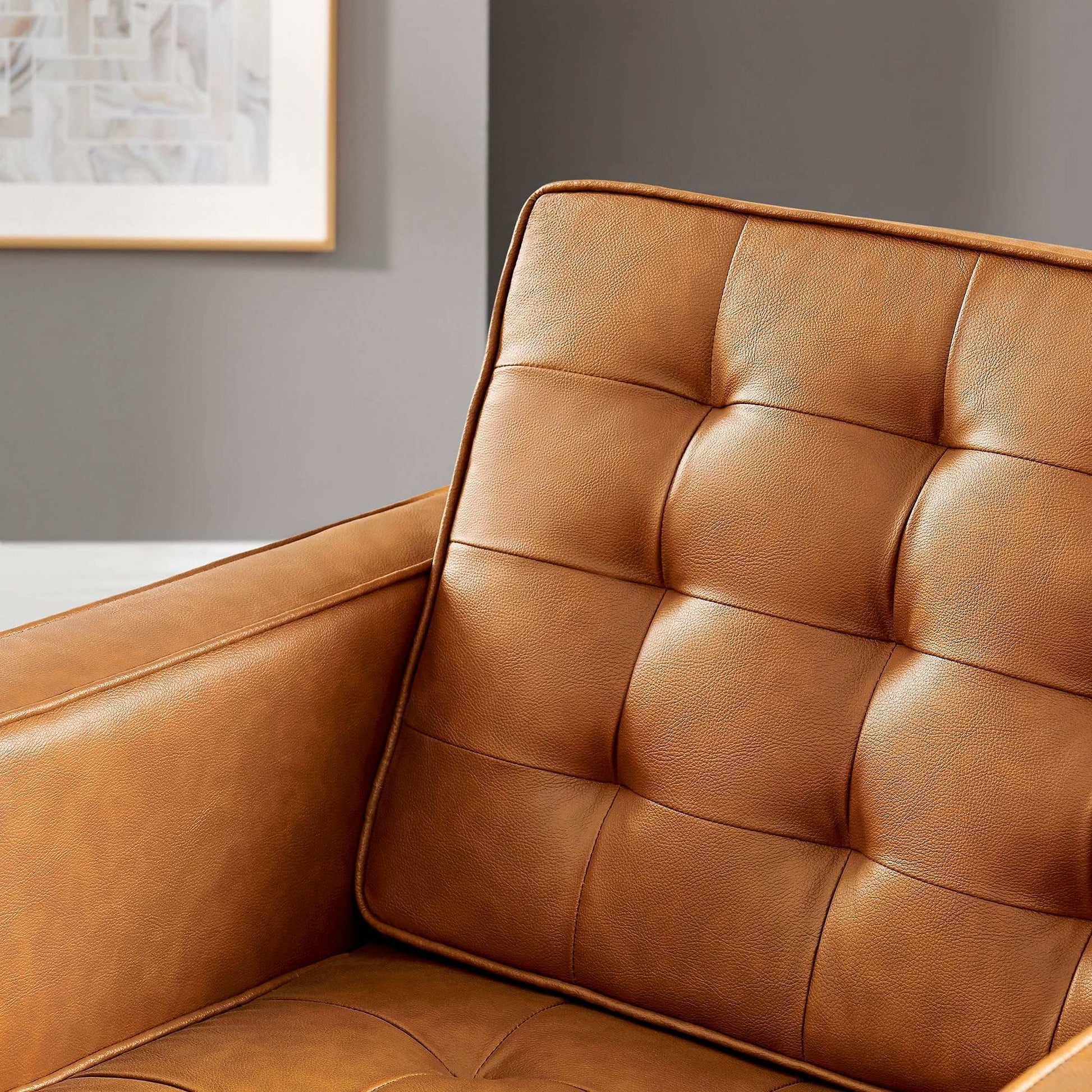 Loft Tufted Vegan Leather Armchair - Best Buy Furniture