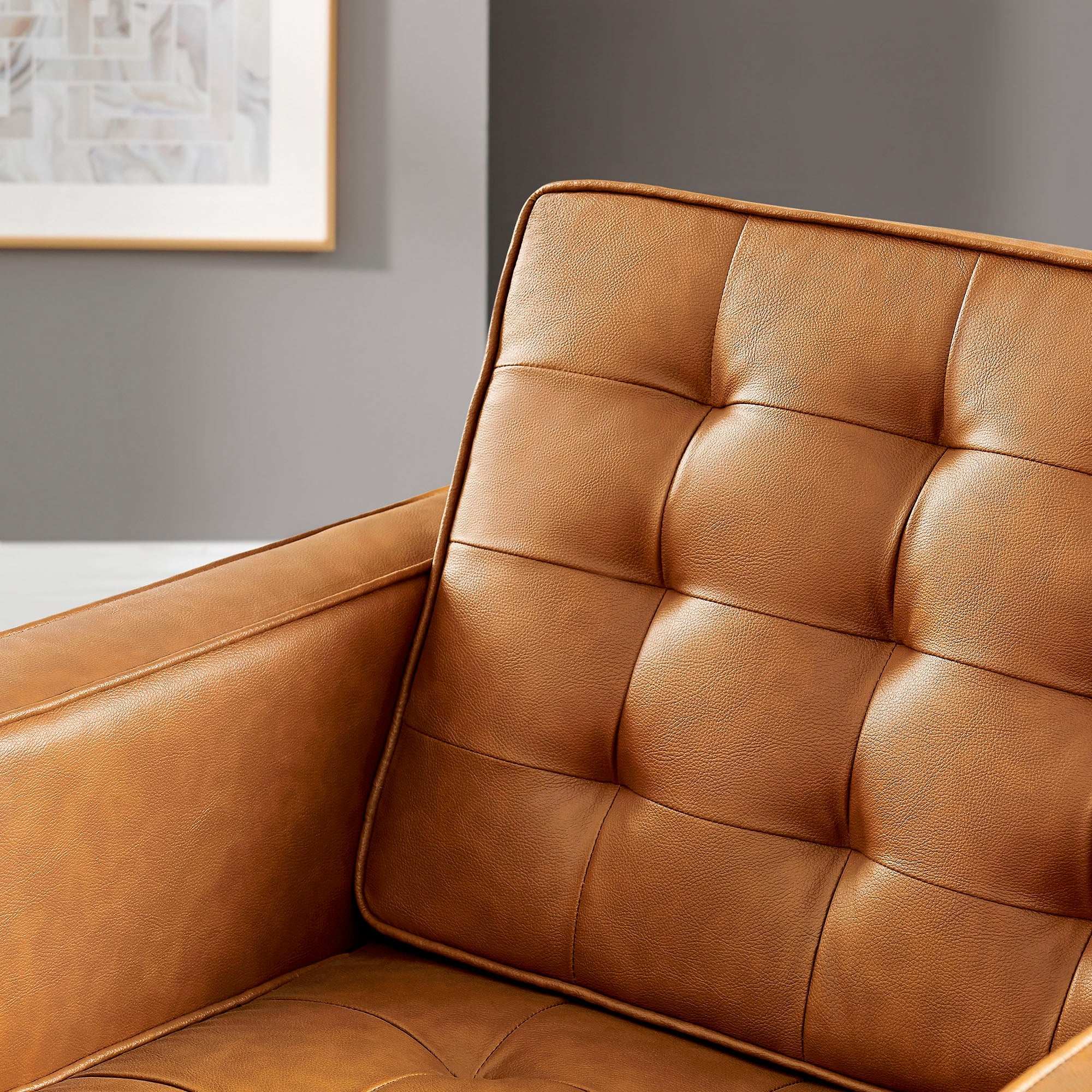 Loft Tufted Vegan Leather Armchair - Best Buy Furniture