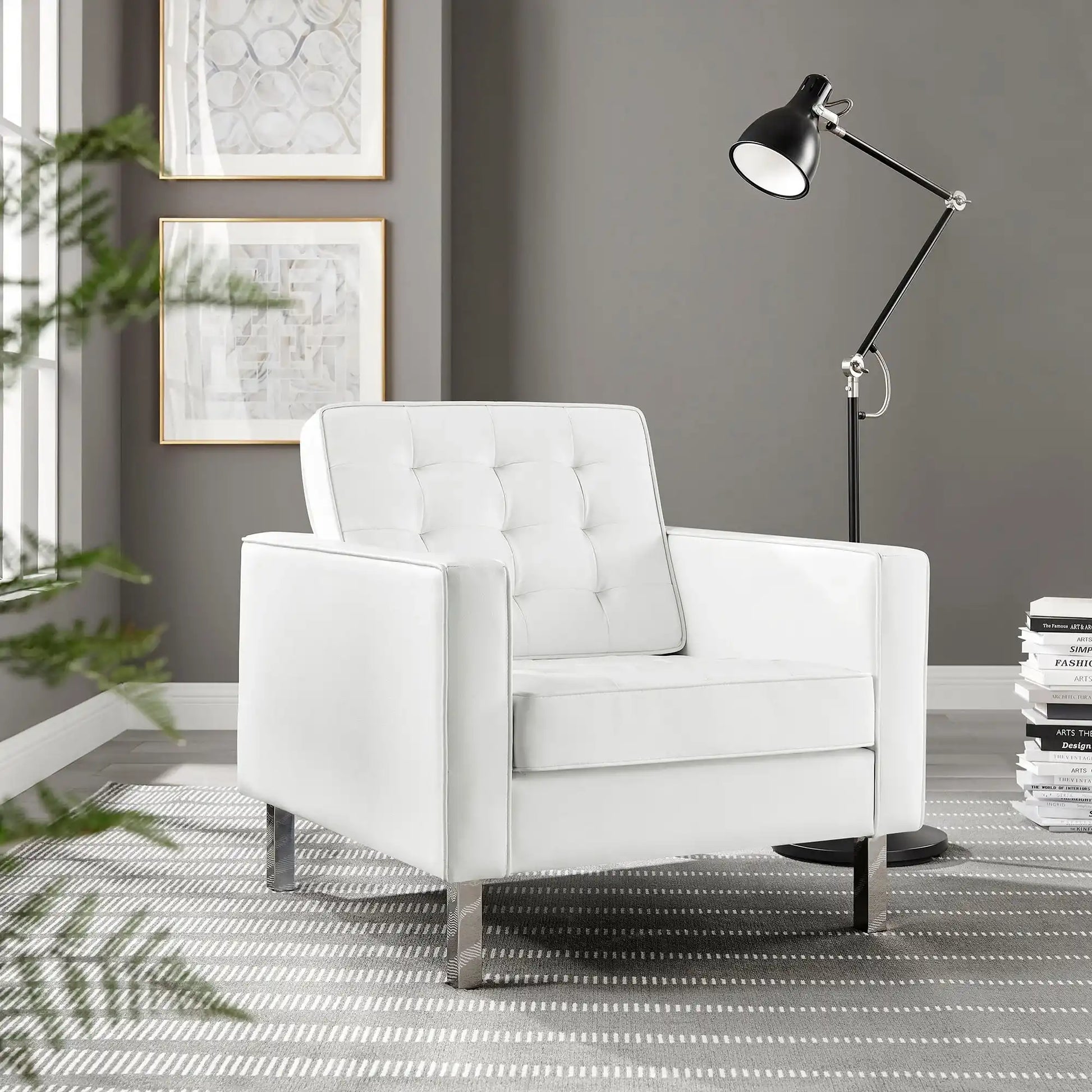 Loft Tufted Vegan Leather Armchair - Best Buy Furniture