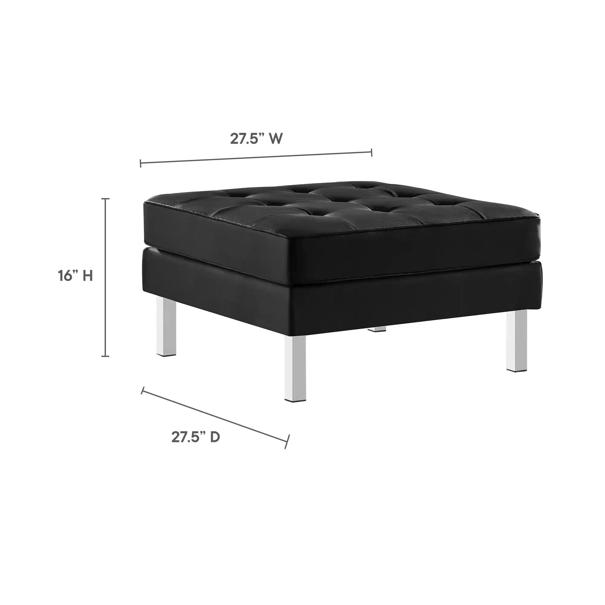 Loft Tufted Vegan Leather Ottoman by Modway - Best Buy Furniture